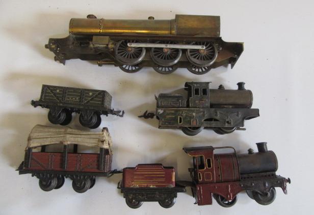 Two playworn Bing live steam locomotives Image