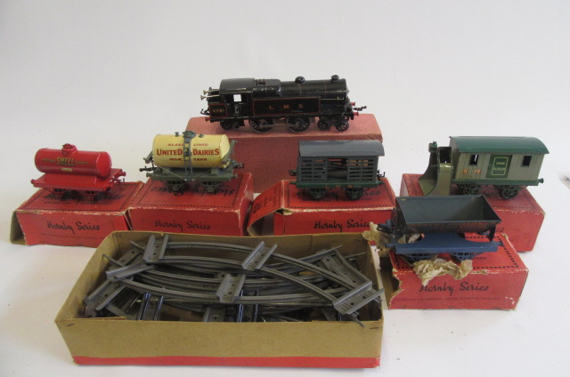 Hornby clockwork No2 Tank finished in L.M.S. black Image