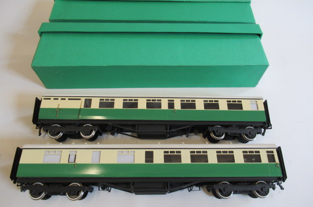 Two Westdale L.N.E.R. coaches painted in Tourest Stock green/cream Image