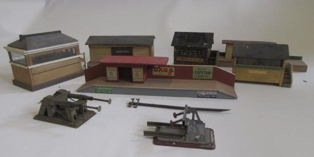 Wooden trackside buildings by Hagar and others comprising three signal boxes Image