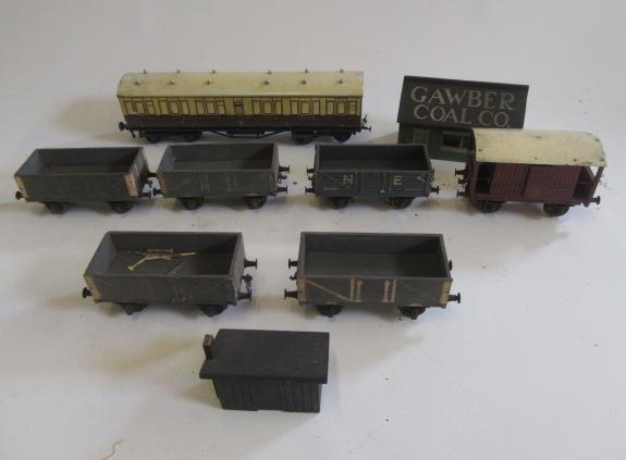 Six Leeds wooden goods trucks Image