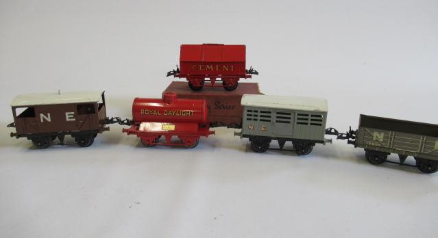 Five Hornby goods wagons comprising Royal Daylight tank Image