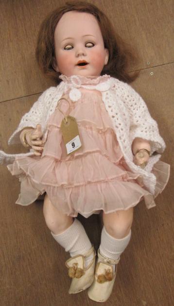A Jutta bisque socket head crying doll Image