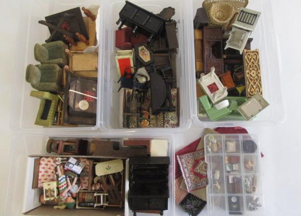 A collection of dolls house furniture Image