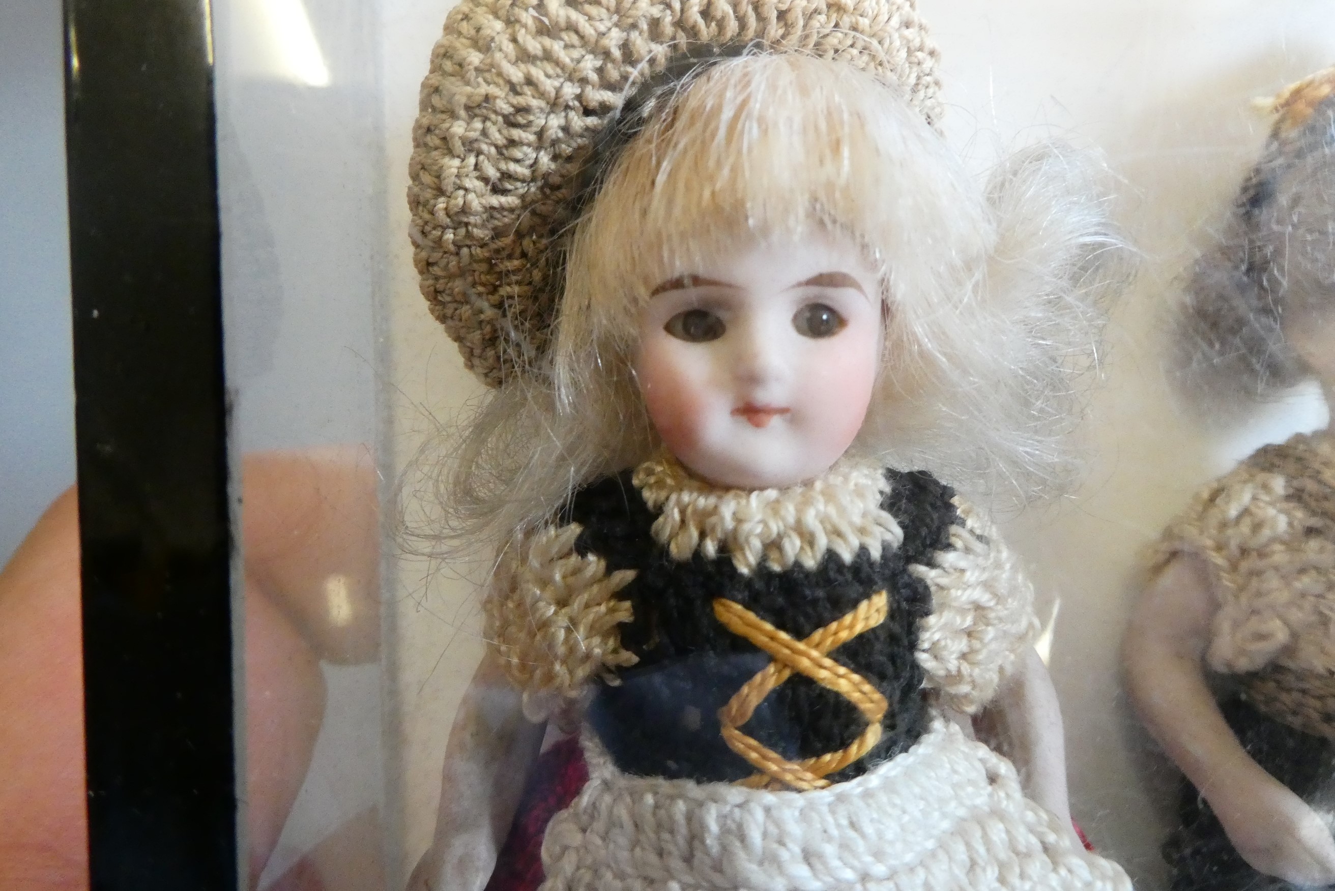 Two all bisque doll's house dolls Image