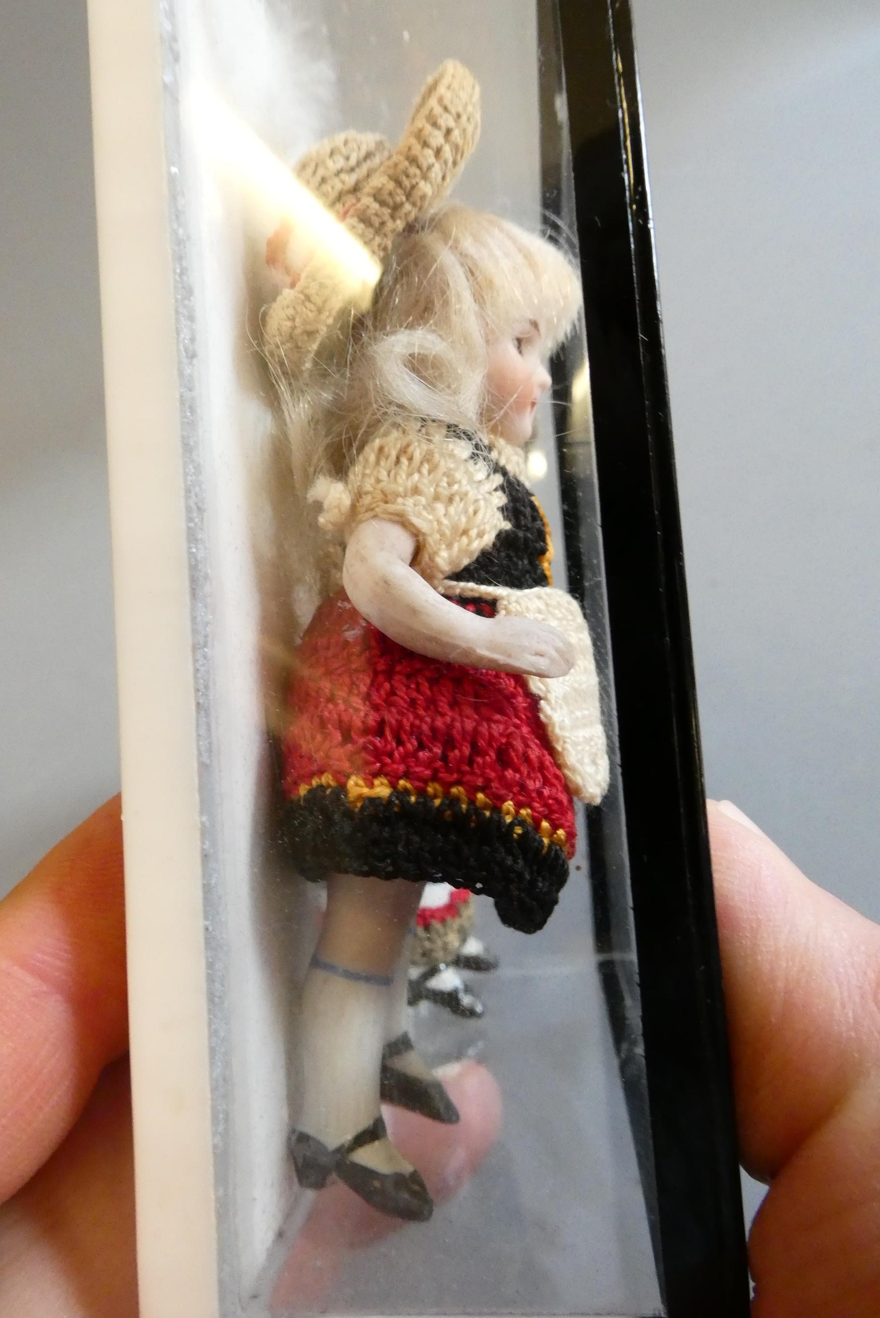 Two all bisque doll's house dolls Image