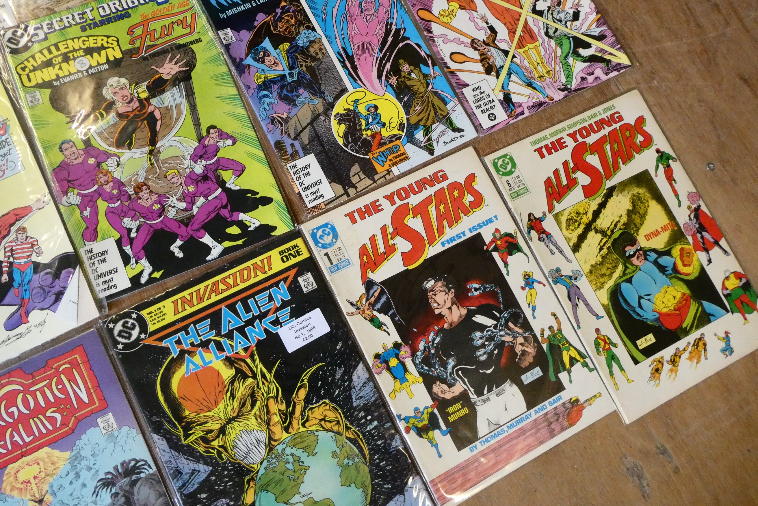 A collection of early edition DC comics Image