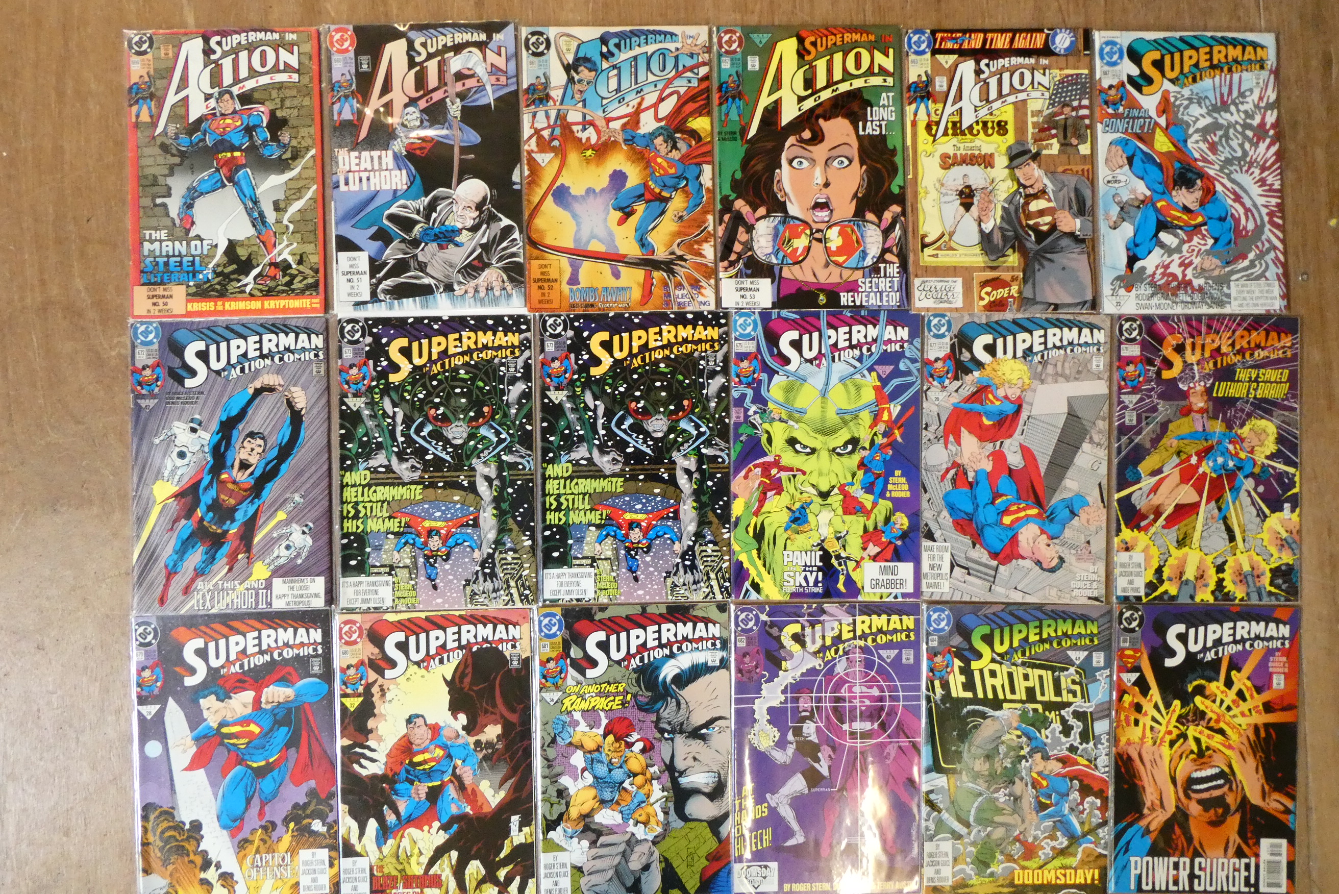 A collection of Superman DC comics Image