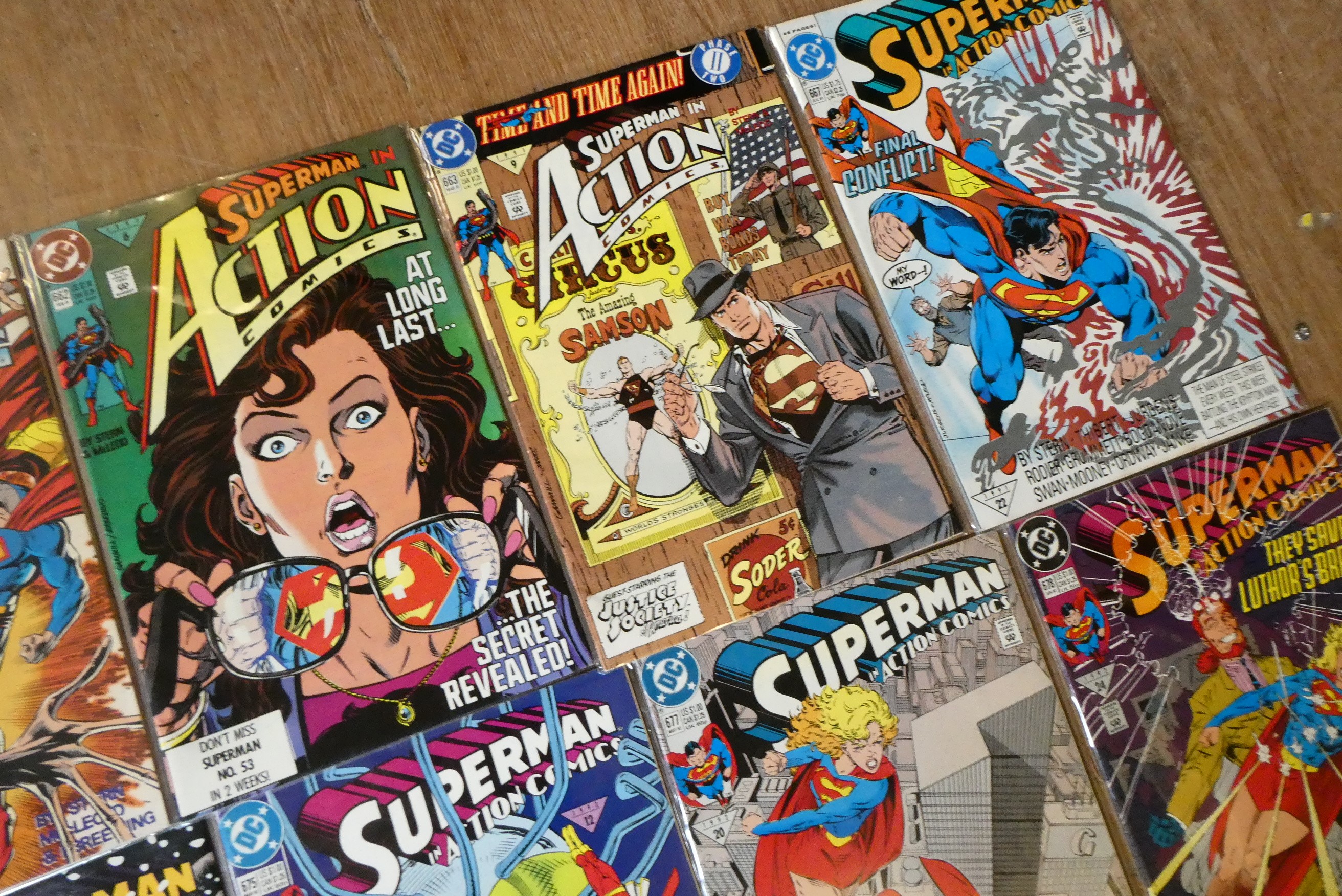 A collection of Superman DC comics Image
