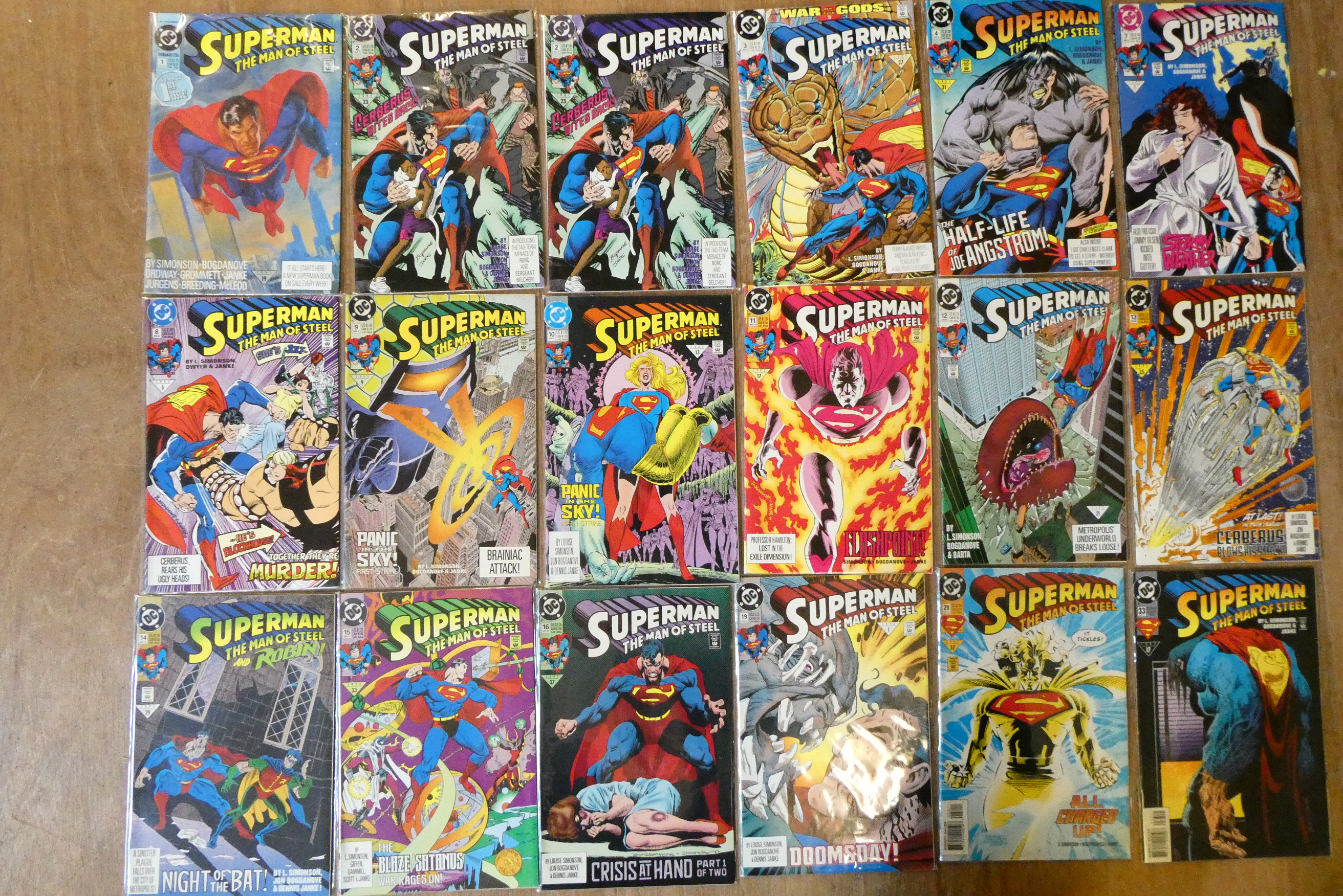 A collection of Superman DC comics Image