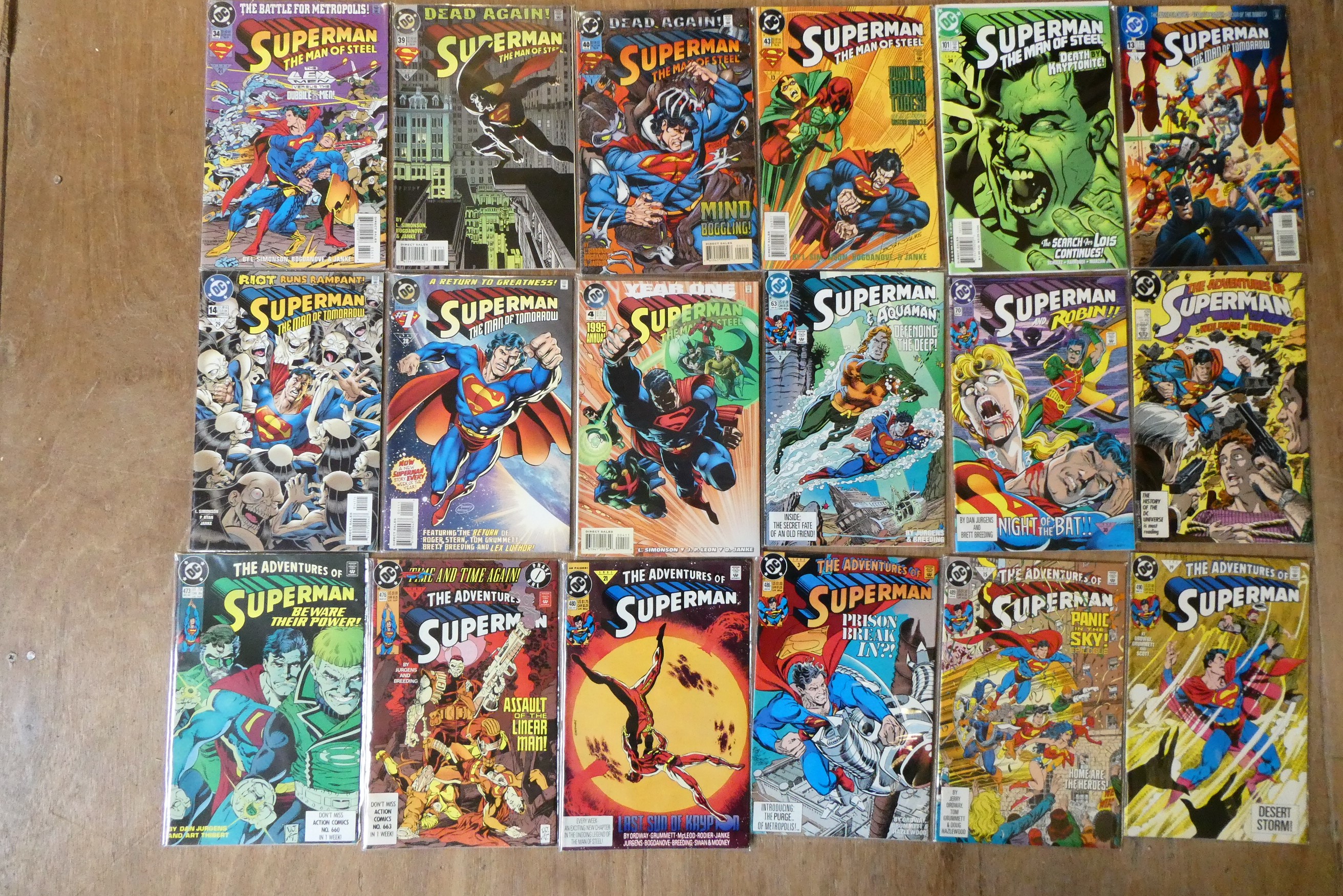 A collection of Superman DC comics Image