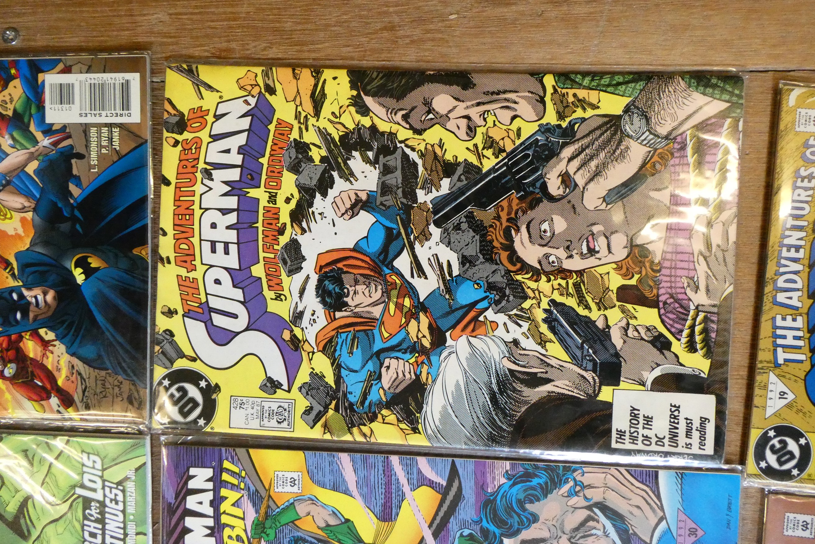 A collection of Superman DC comics Image