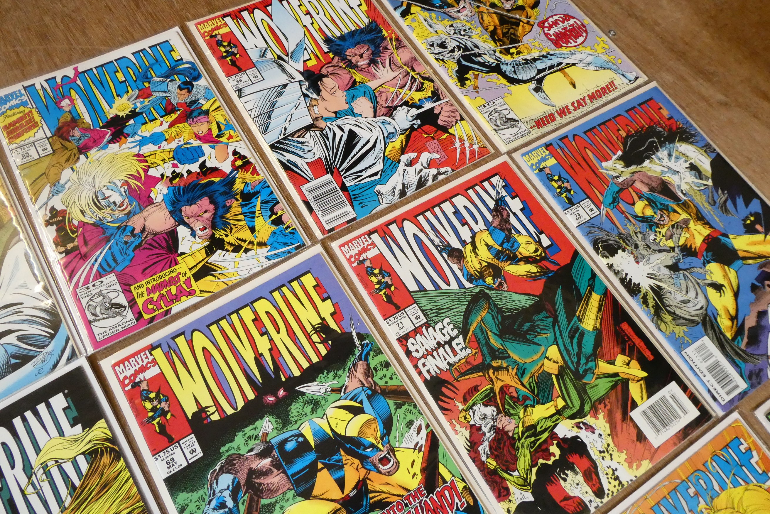 A collection of Wolverine Marvel comics Image