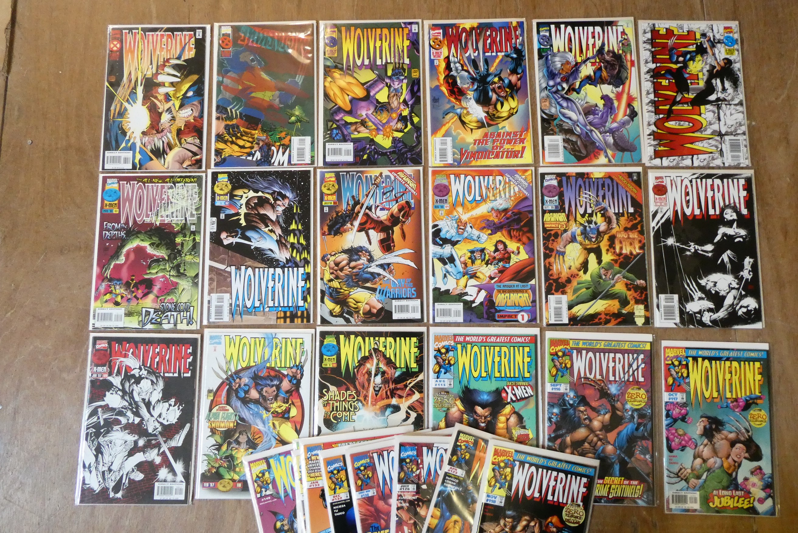 A collection of Wolverine Marvel comics Image