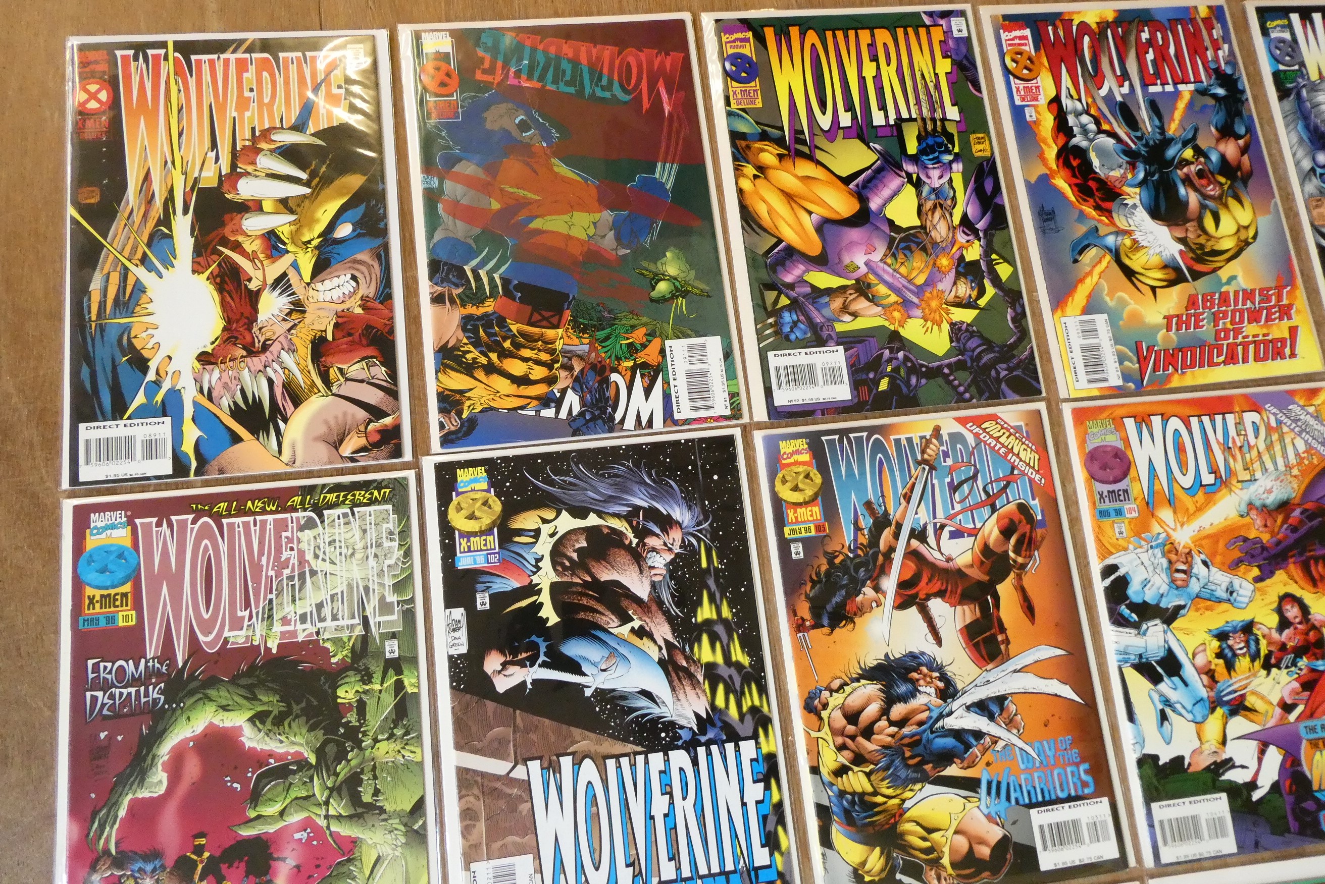 A collection of Wolverine Marvel comics Image