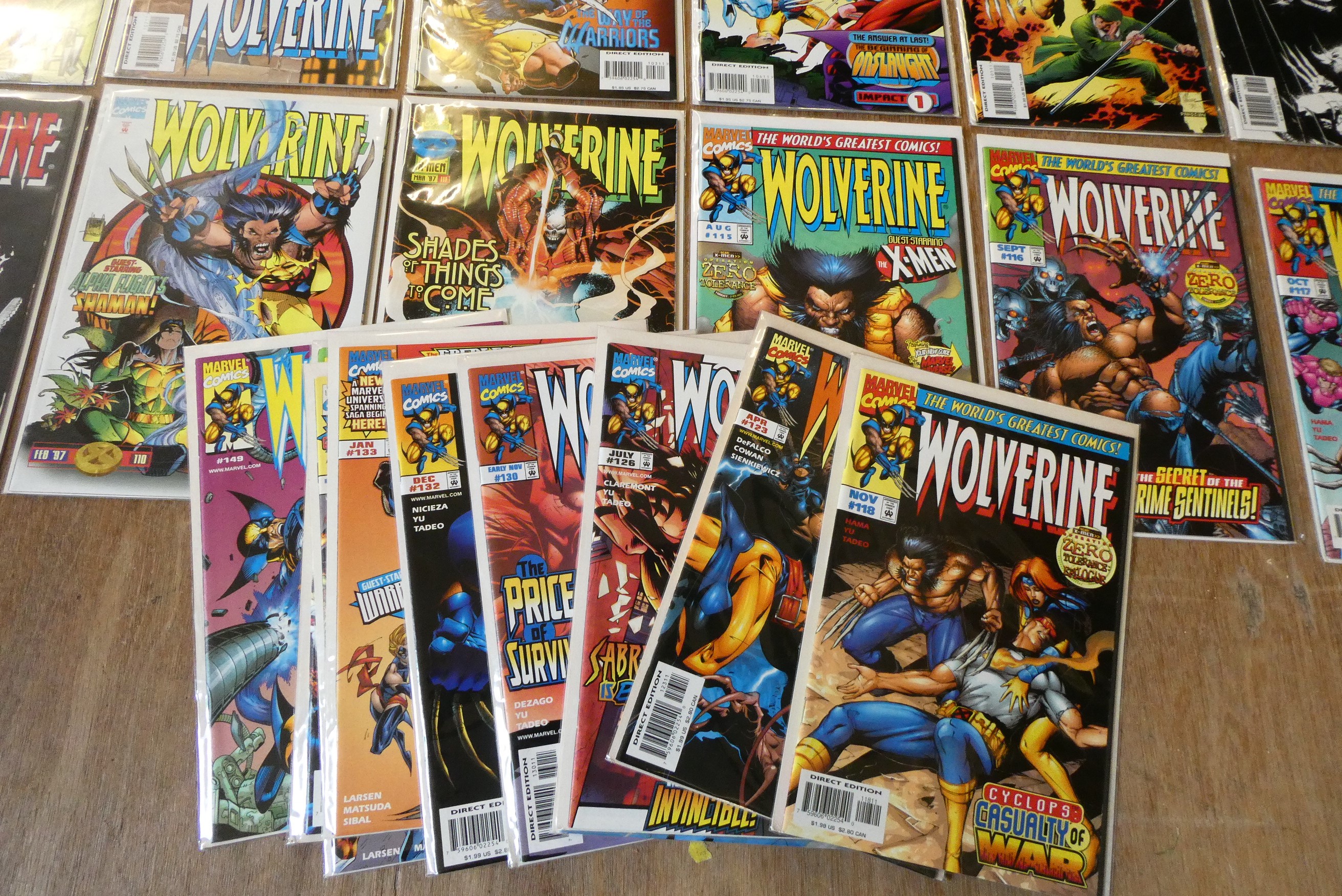 A collection of Wolverine Marvel comics Image