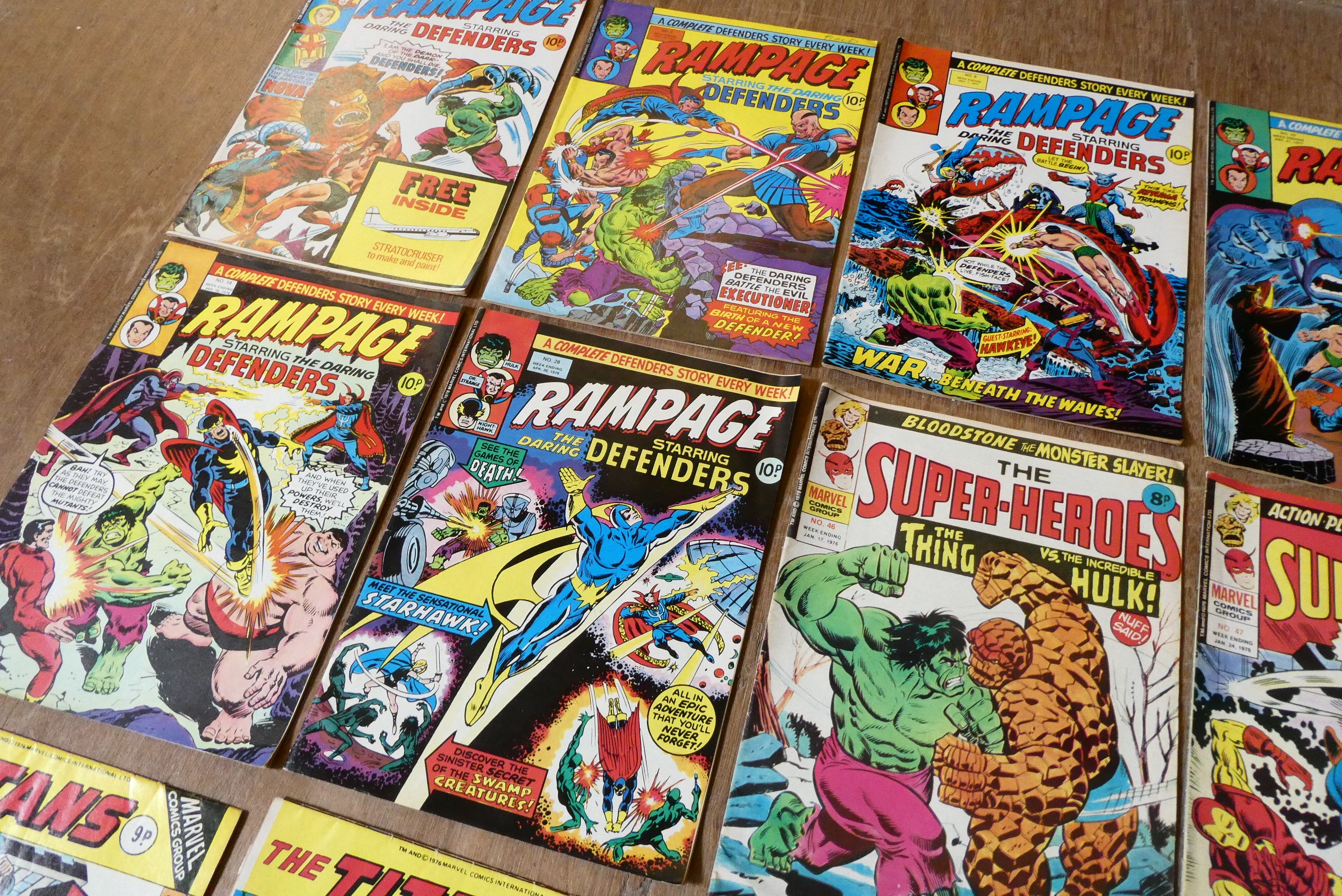 A collection of Fantastic Four and Hulk Marvel comics Image