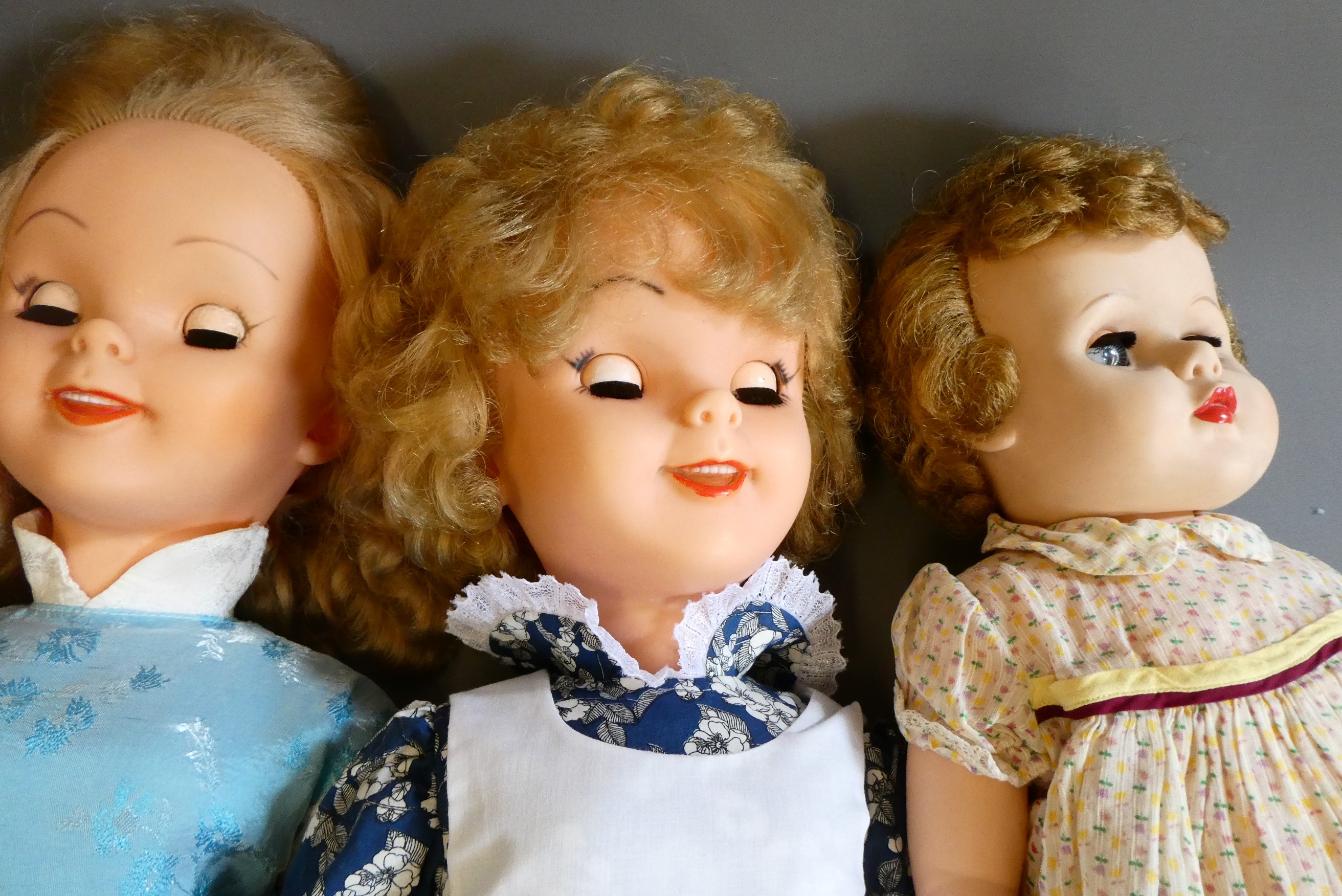 Five large vintage dolls comprising three 30" Semco Walt Disney dolls, a 22" Rosebud Chatty Cathy Image