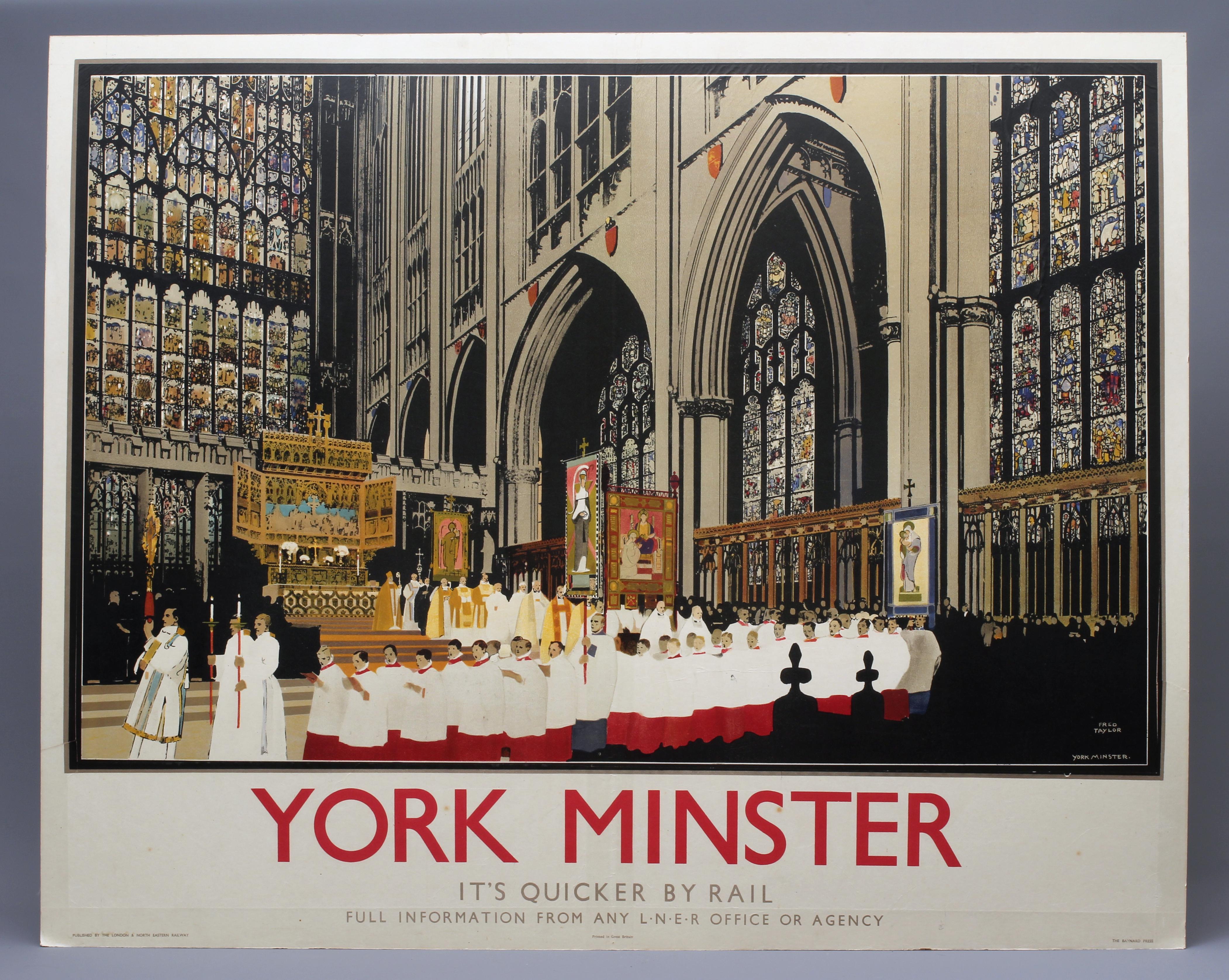 York Minster "It's Quicker by Rail" railway poster Image