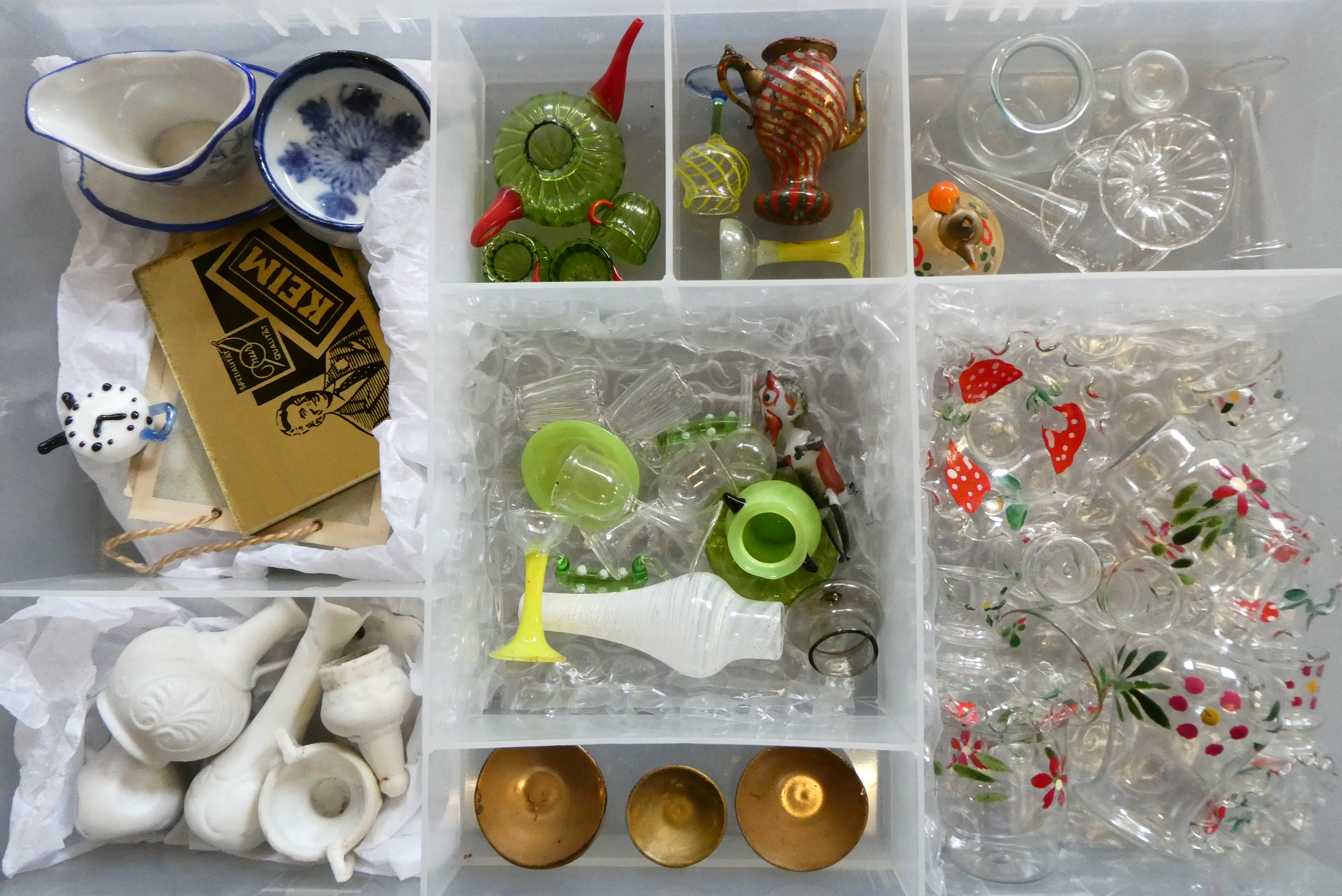 A collection of high quality doll's house accessories, including hand made and hand painted Image