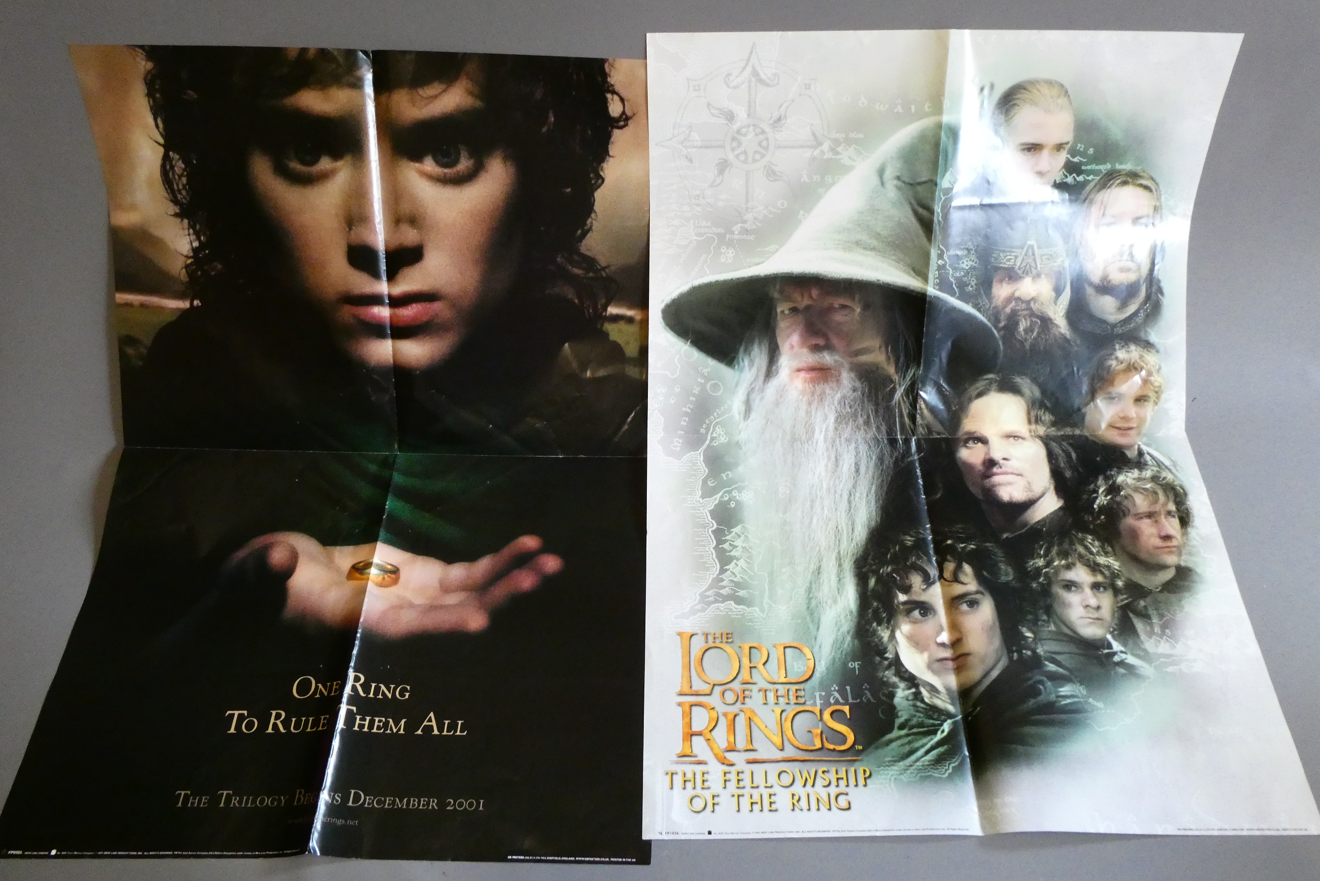 Two Lord Of The Rings film posters, "One Ring To Rule Them All" and The Fellowship of the Ring, both Image