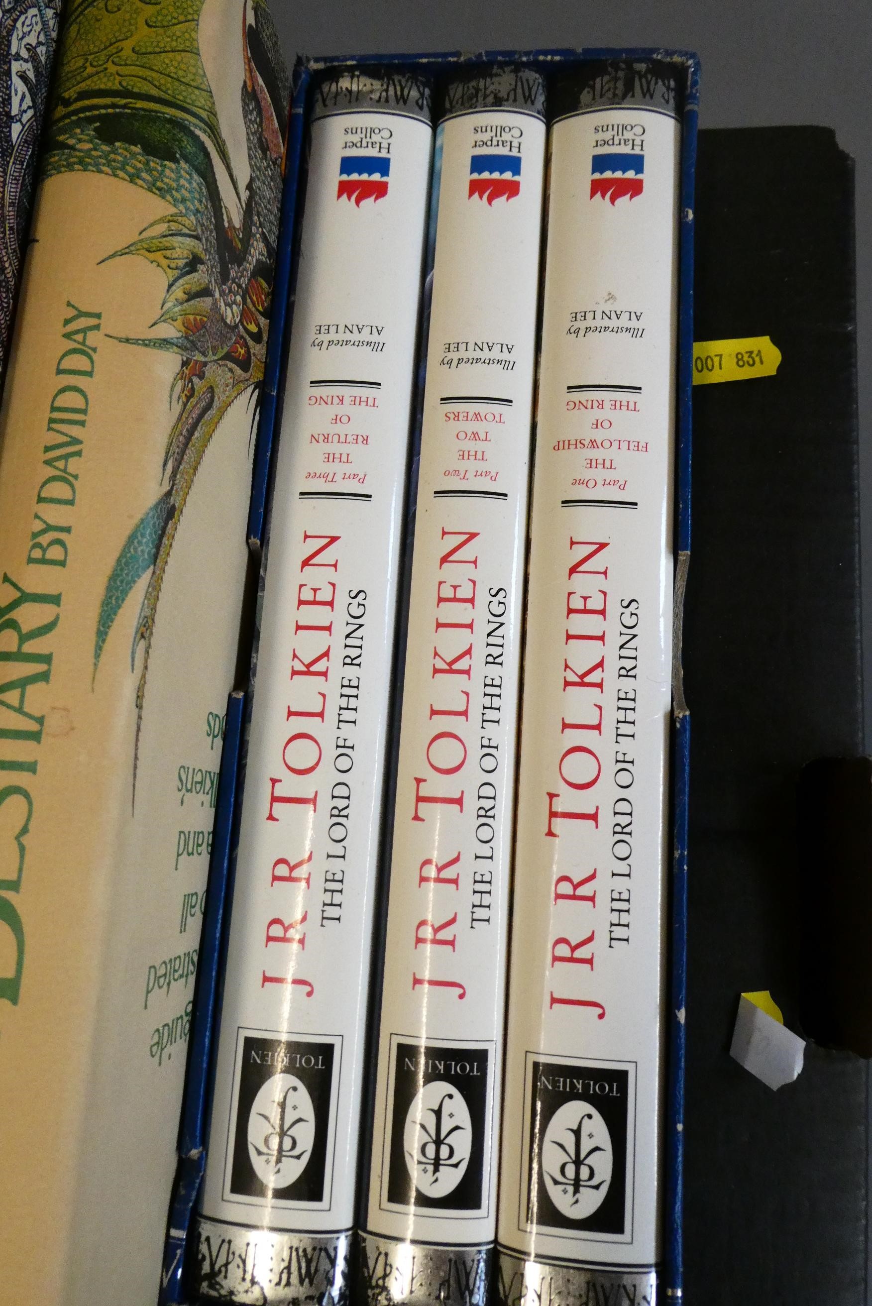 A collection of books and audio cassettes and discs of J. R. R. Tolkien interest Image