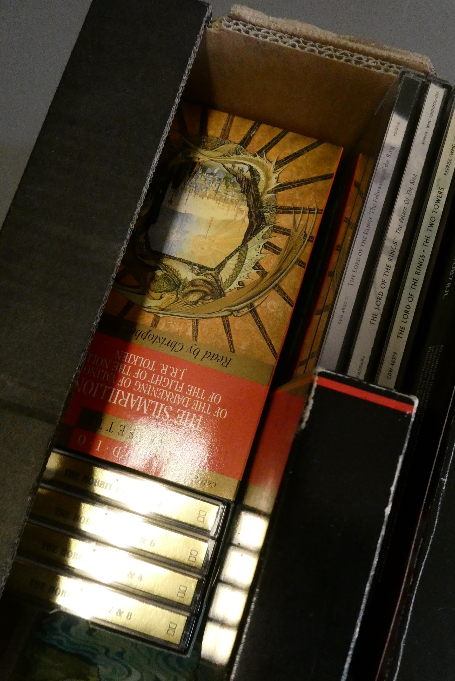 A collection of books and audio cassettes and discs of J. R. R. Tolkien interest Image