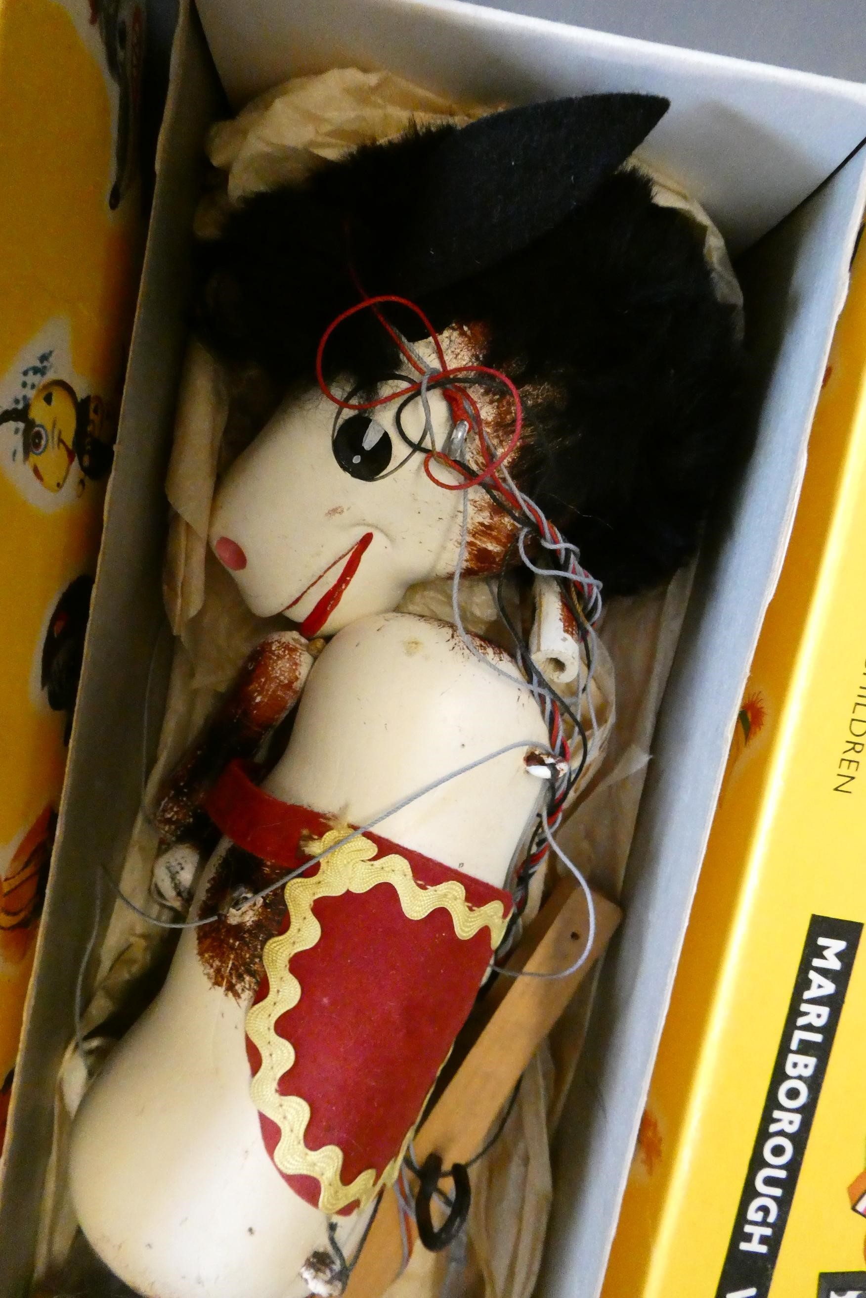 Four boxed Pelham puppets, comprising Caterpillar, A2 Horse, Giant and Clever Willy, fair, some Image