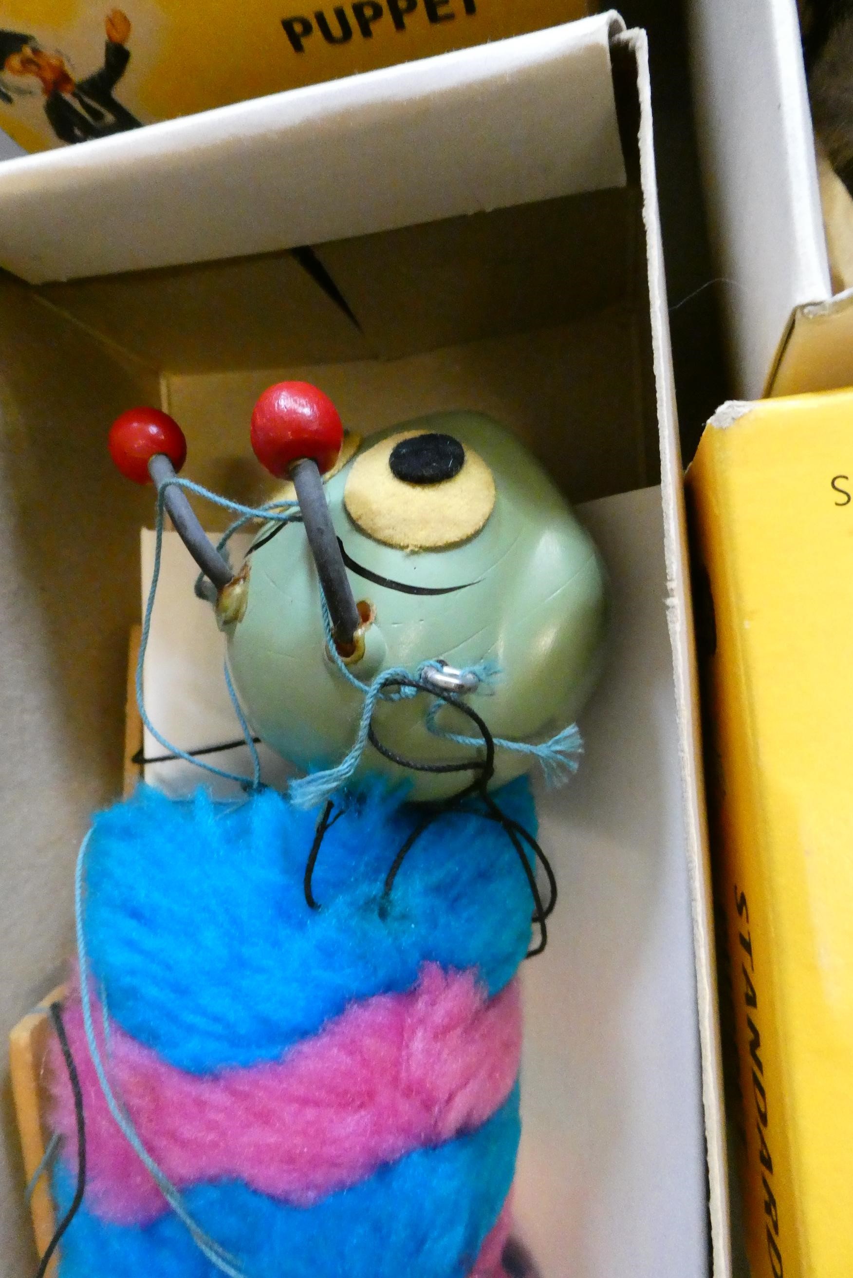 Four boxed Pelham puppets, comprising Caterpillar, A2 Horse, Giant and Clever Willy, fair, some Image