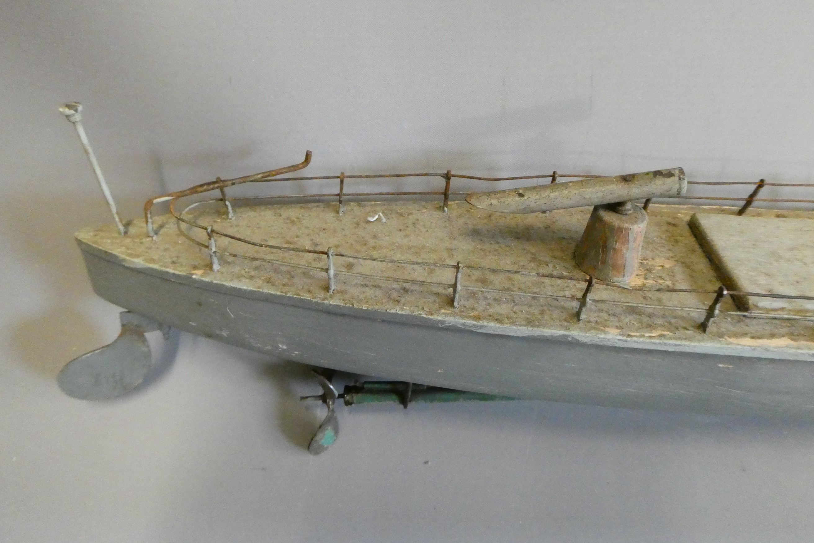 Clockwork wood and tin model destroyer Image