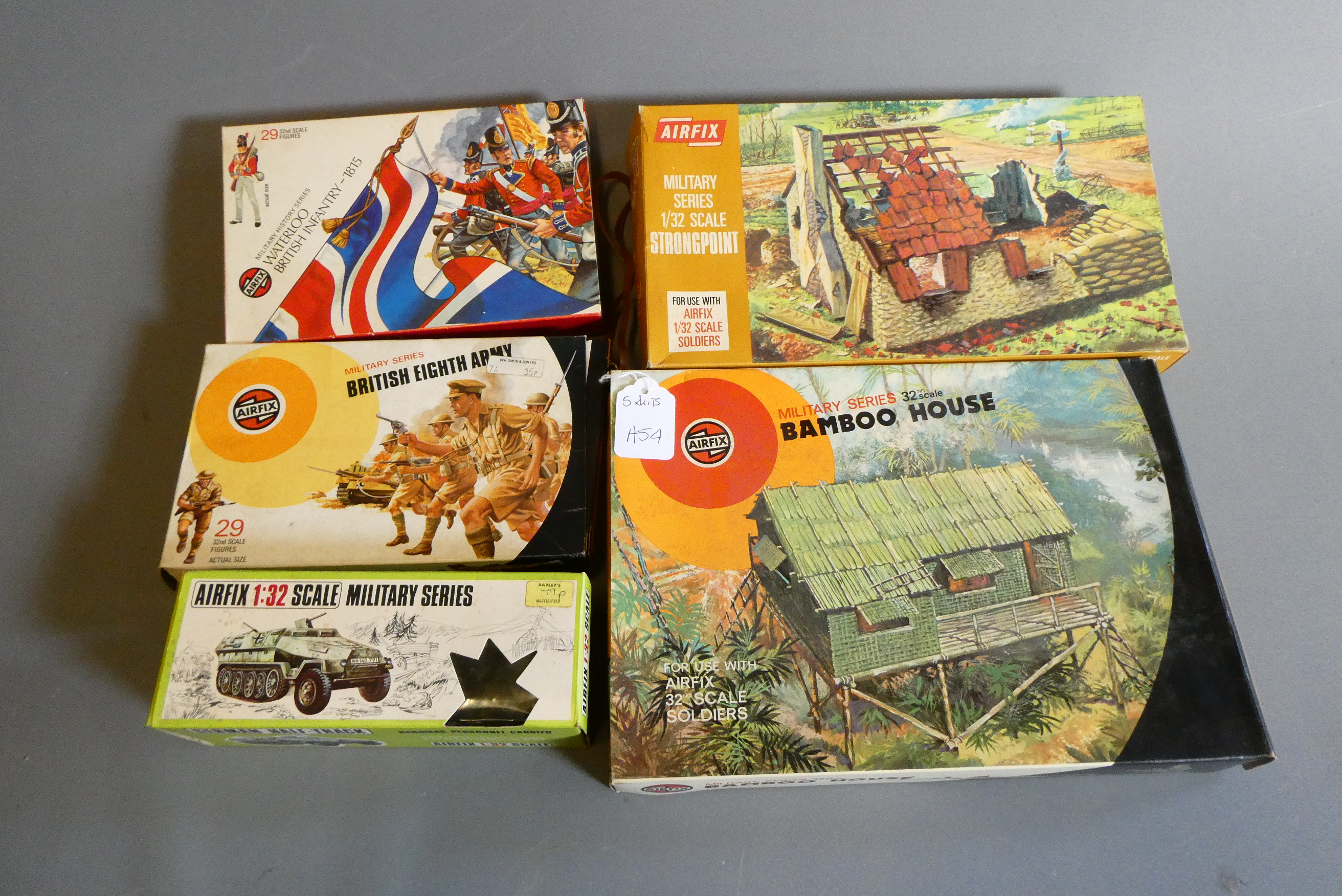 Five Airfix 1:32 scales models comprising Bambo House Image