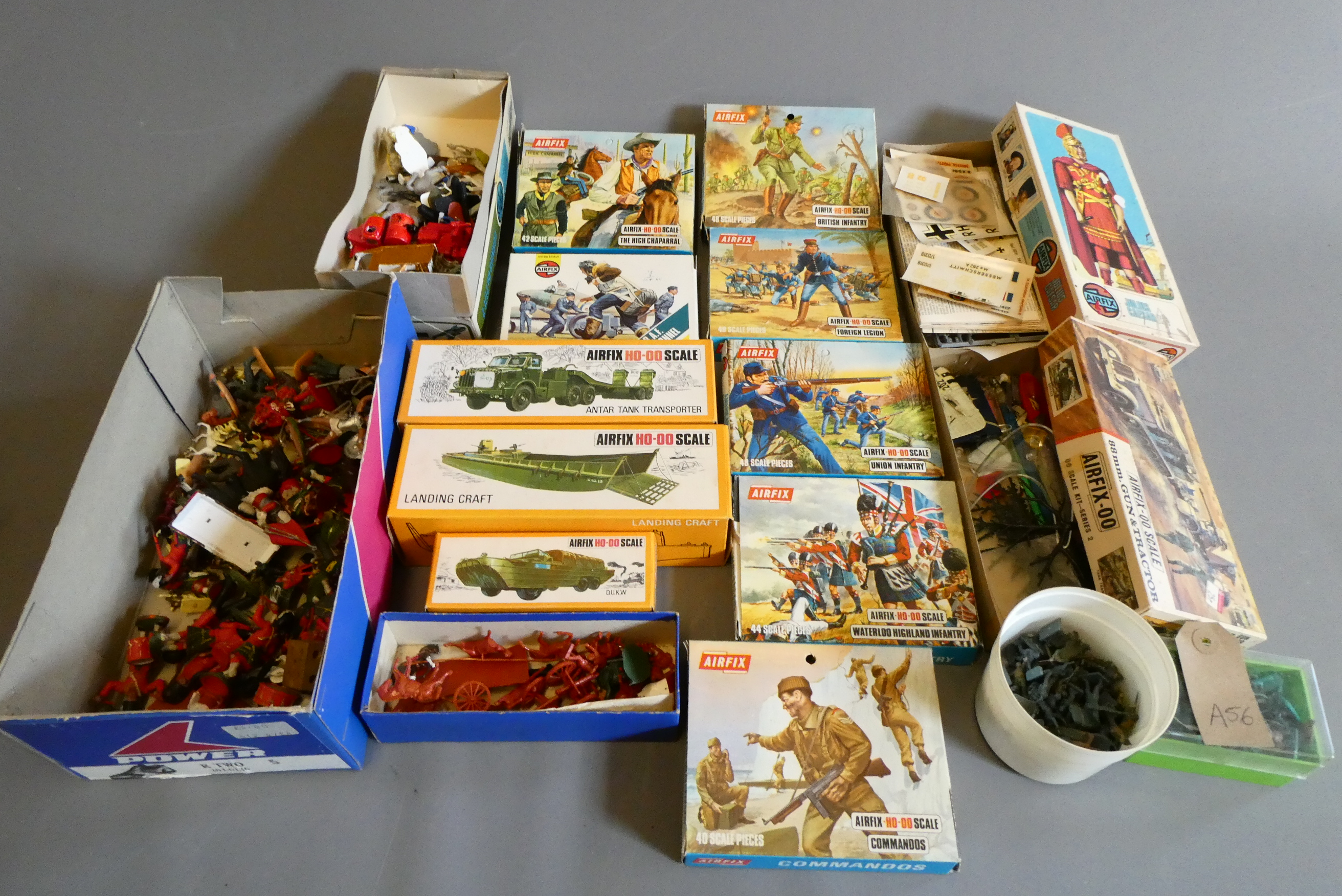 Plastic soldiers by Airfix and others, most items loose in boxes, others playworn condition and Image