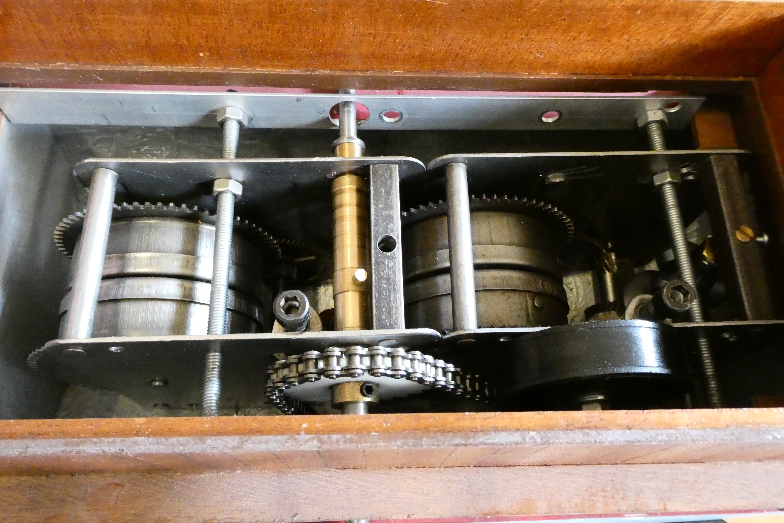 Clockwork powered model paddle boat with fibreglass and wood hull Image