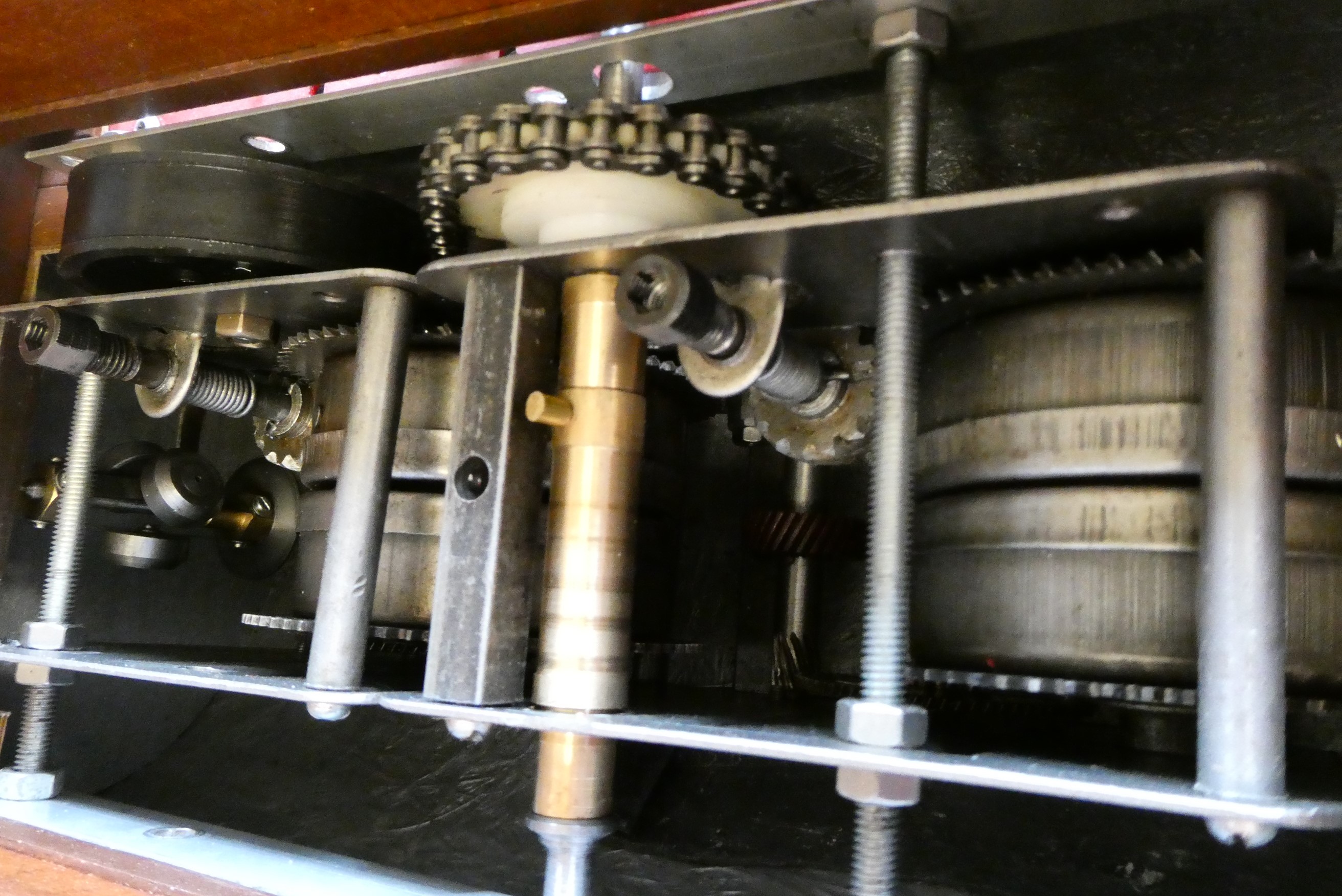 Clockwork powered model paddle boat with fibreglass and wood hull Image