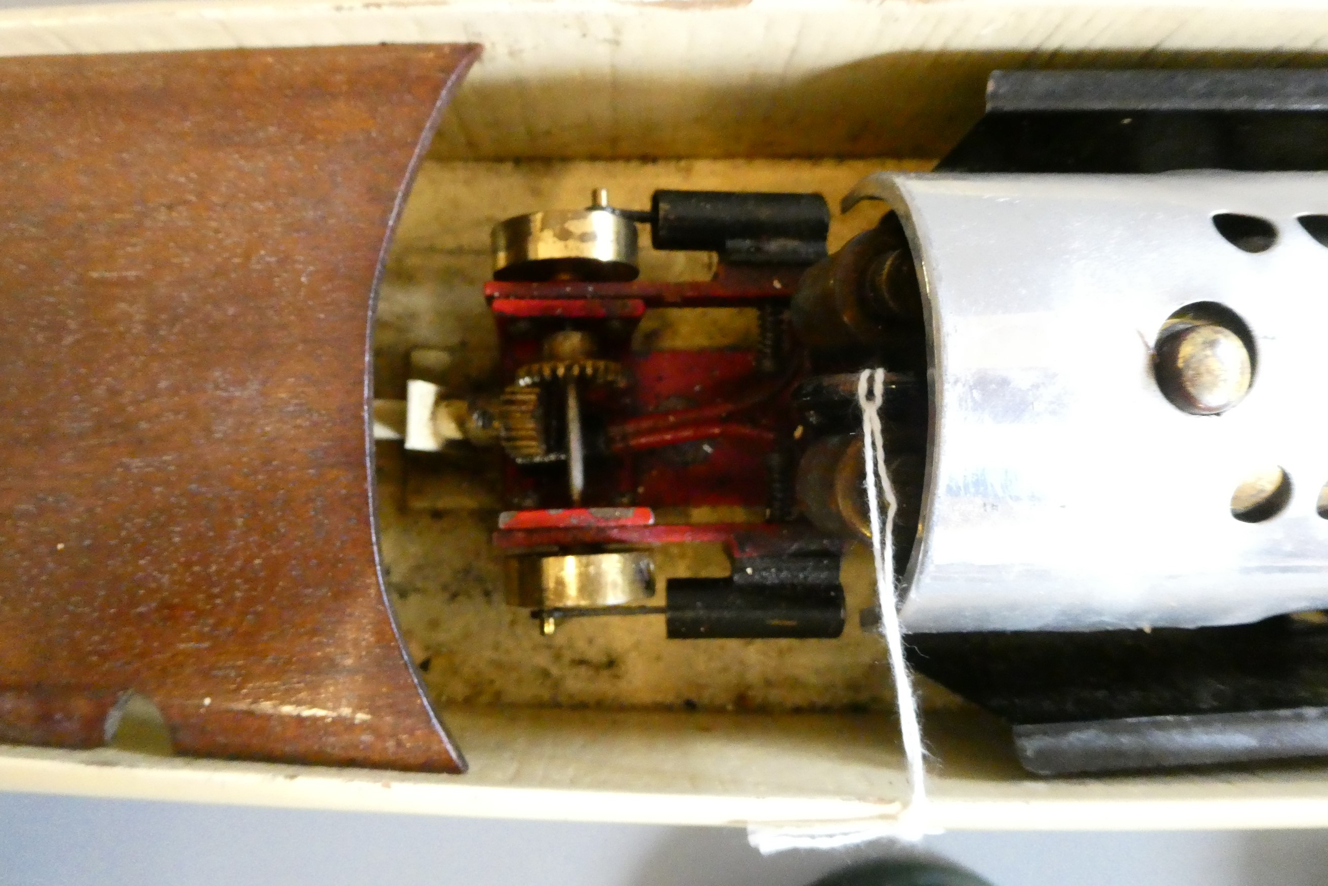 Bowman steamboat SEAHAWK fitted with twin cylinder spirit fired steam engine. Some minor paint loss, Image