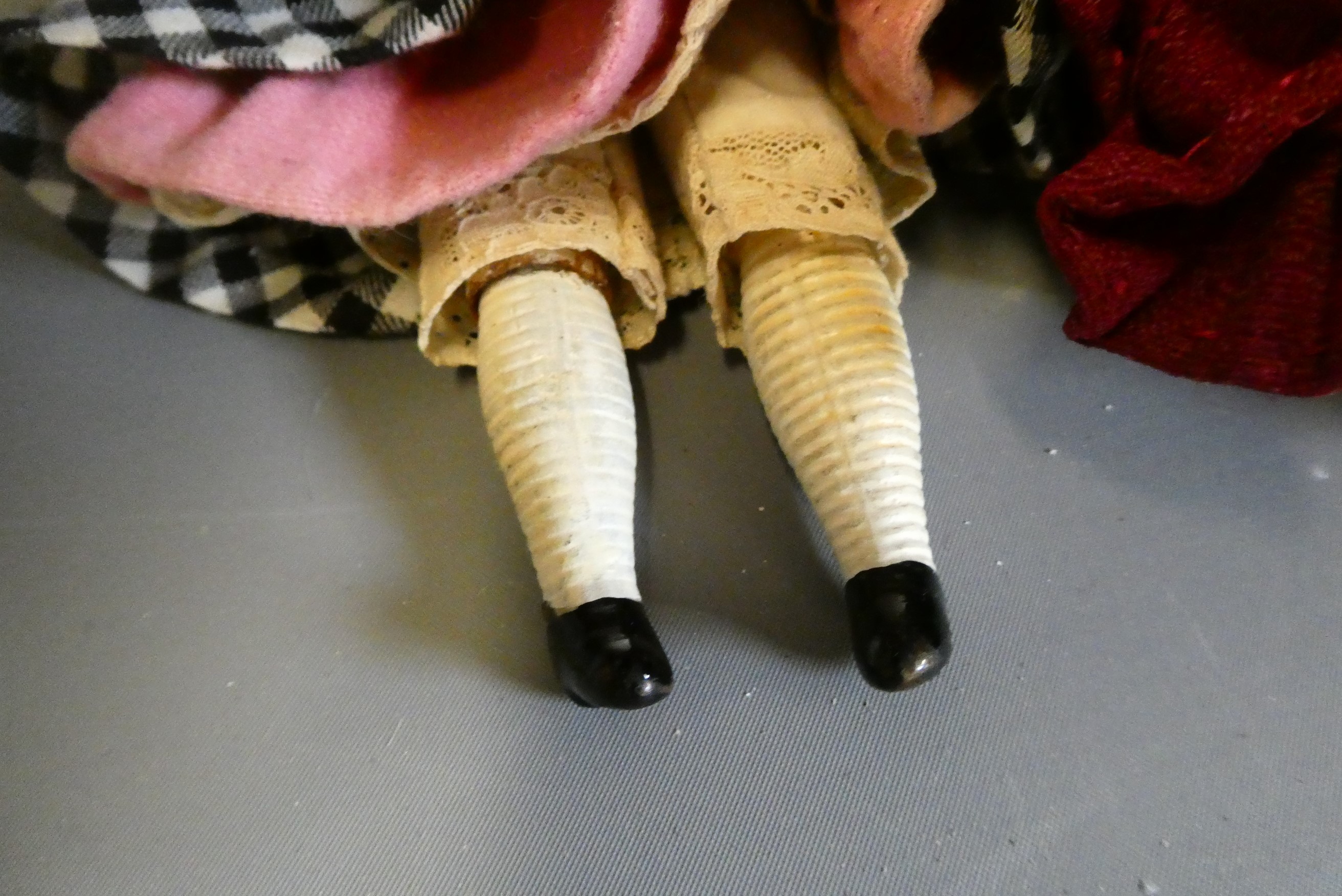 Three china head doll's house dolls Image