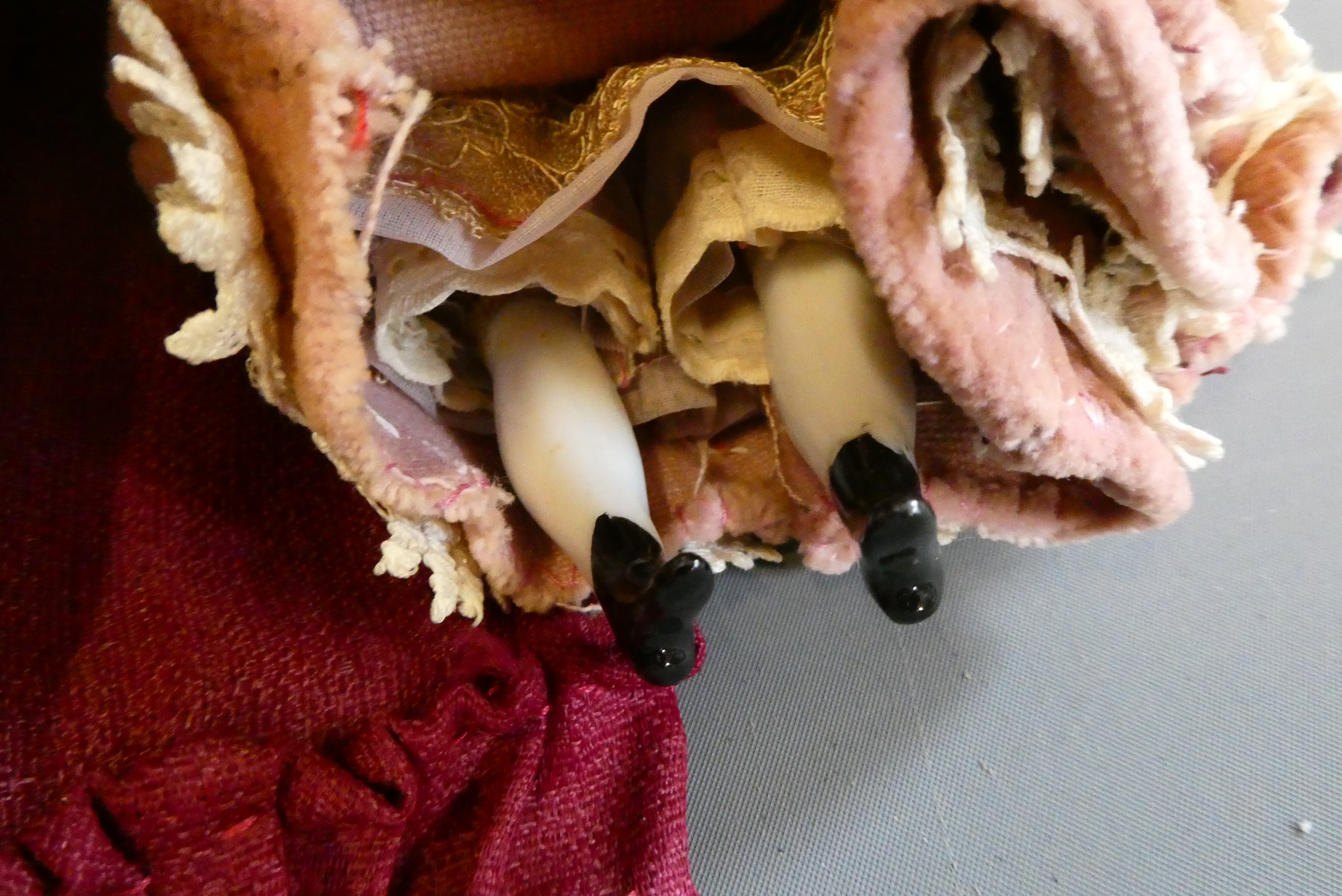 Three china head doll's house dolls Image