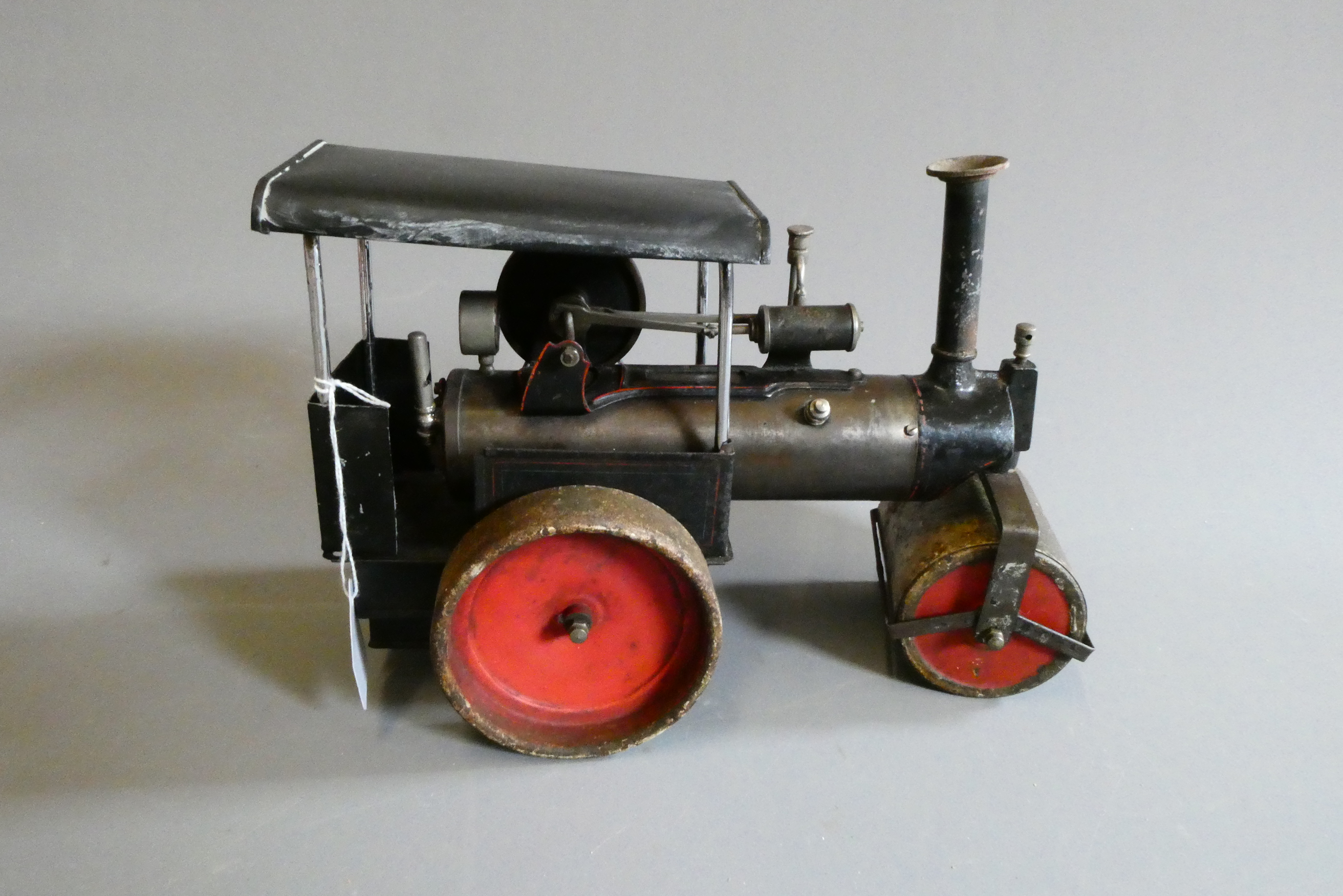 Doll & Co. spirit fired steam road roller, some rusting to wheels and plate work, replacement Image