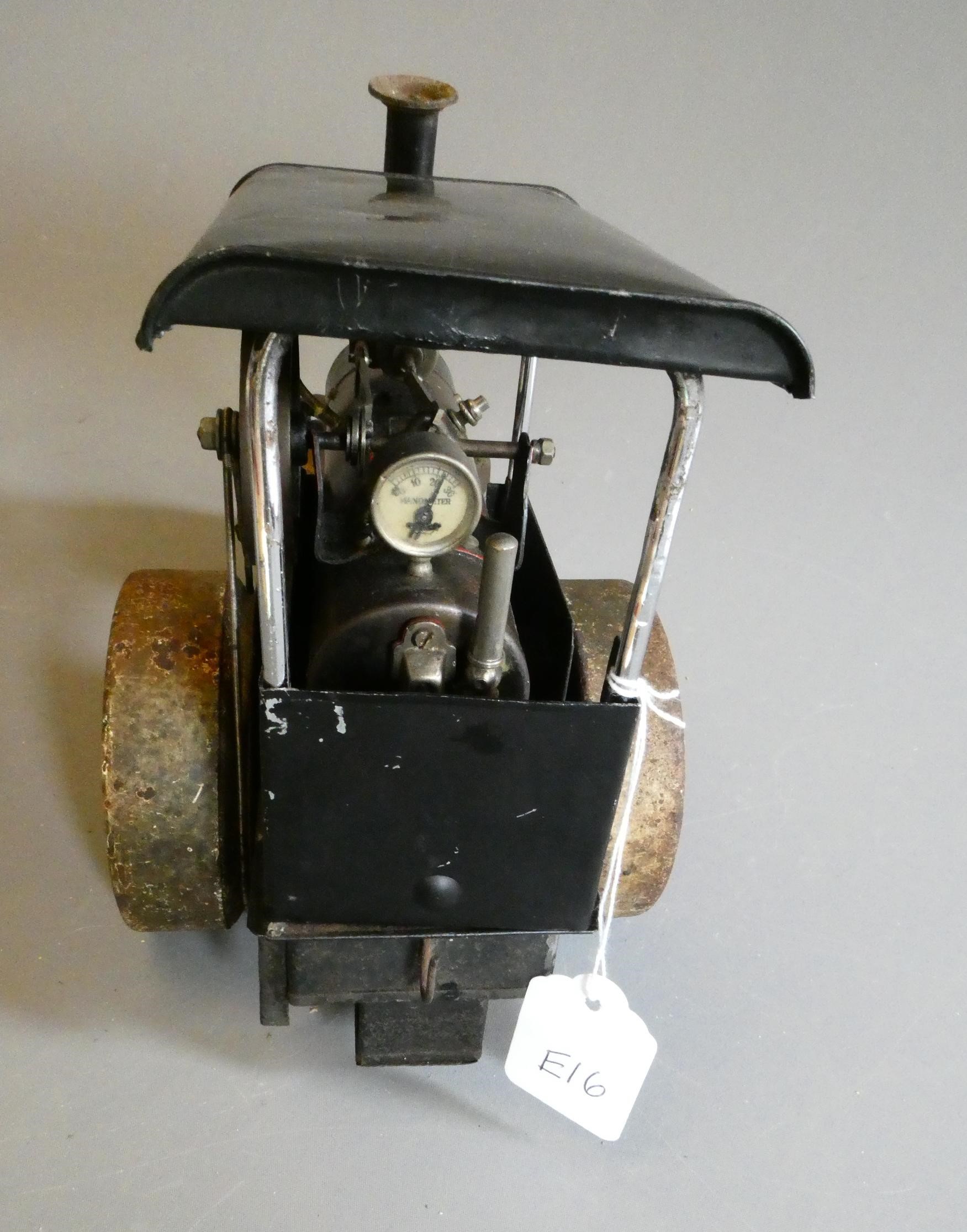 Doll & Co. spirit fired steam road roller, some rusting to wheels and plate work, replacement Image