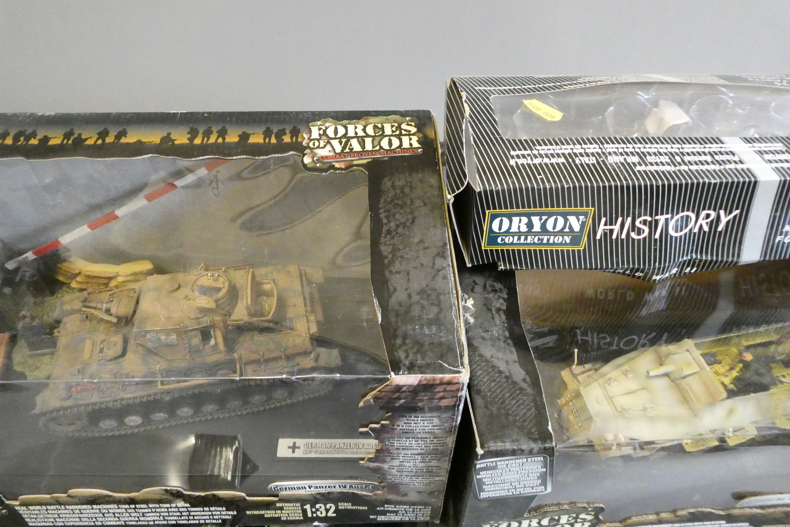 Forces of Valor model tanks and fighting vehicles from WW2 Axis Forces, some items loose, boxes Image