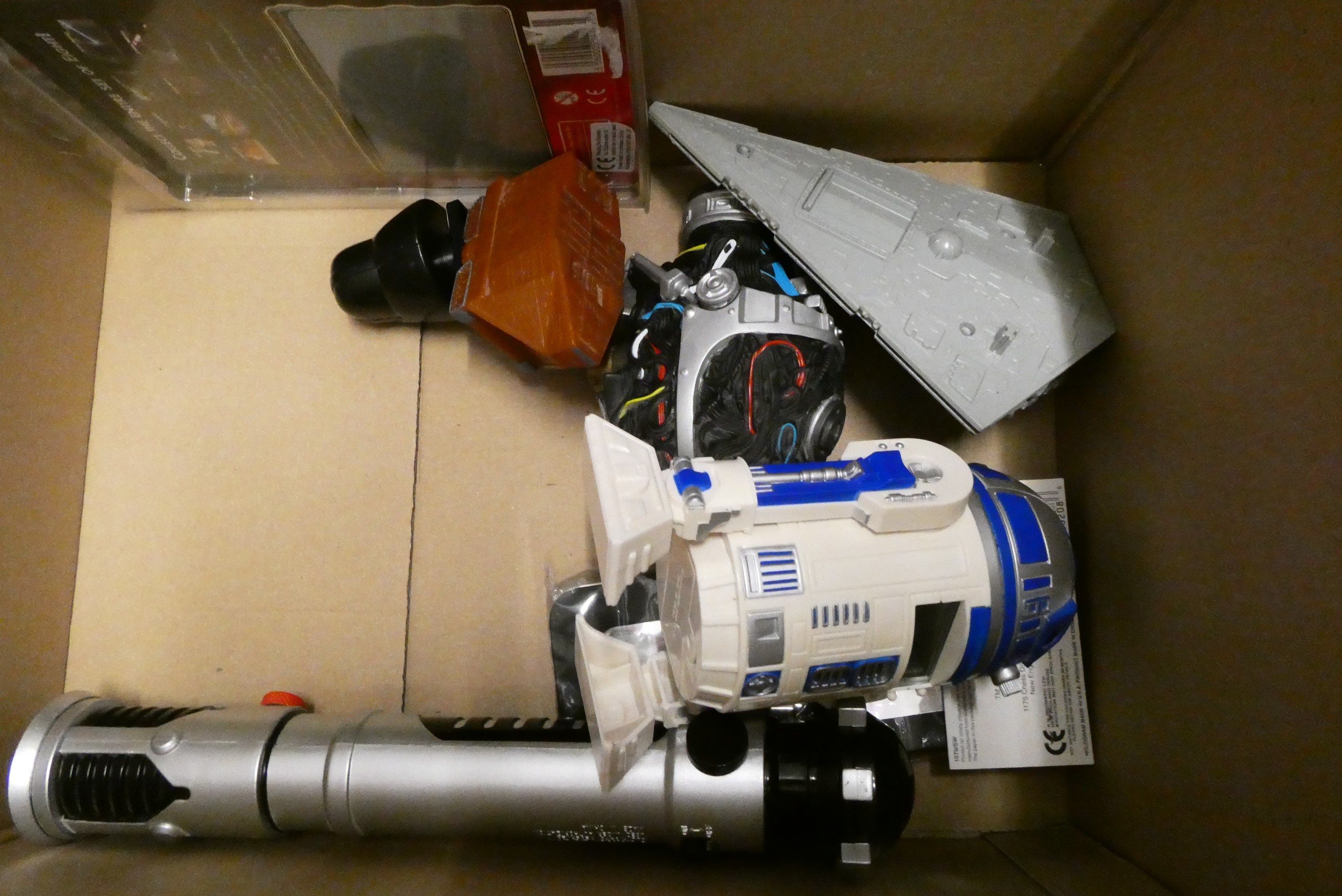 Star Wars novelties including light sabre, mugs, computer mouse mat and PEZ sweet dispenser, most Image