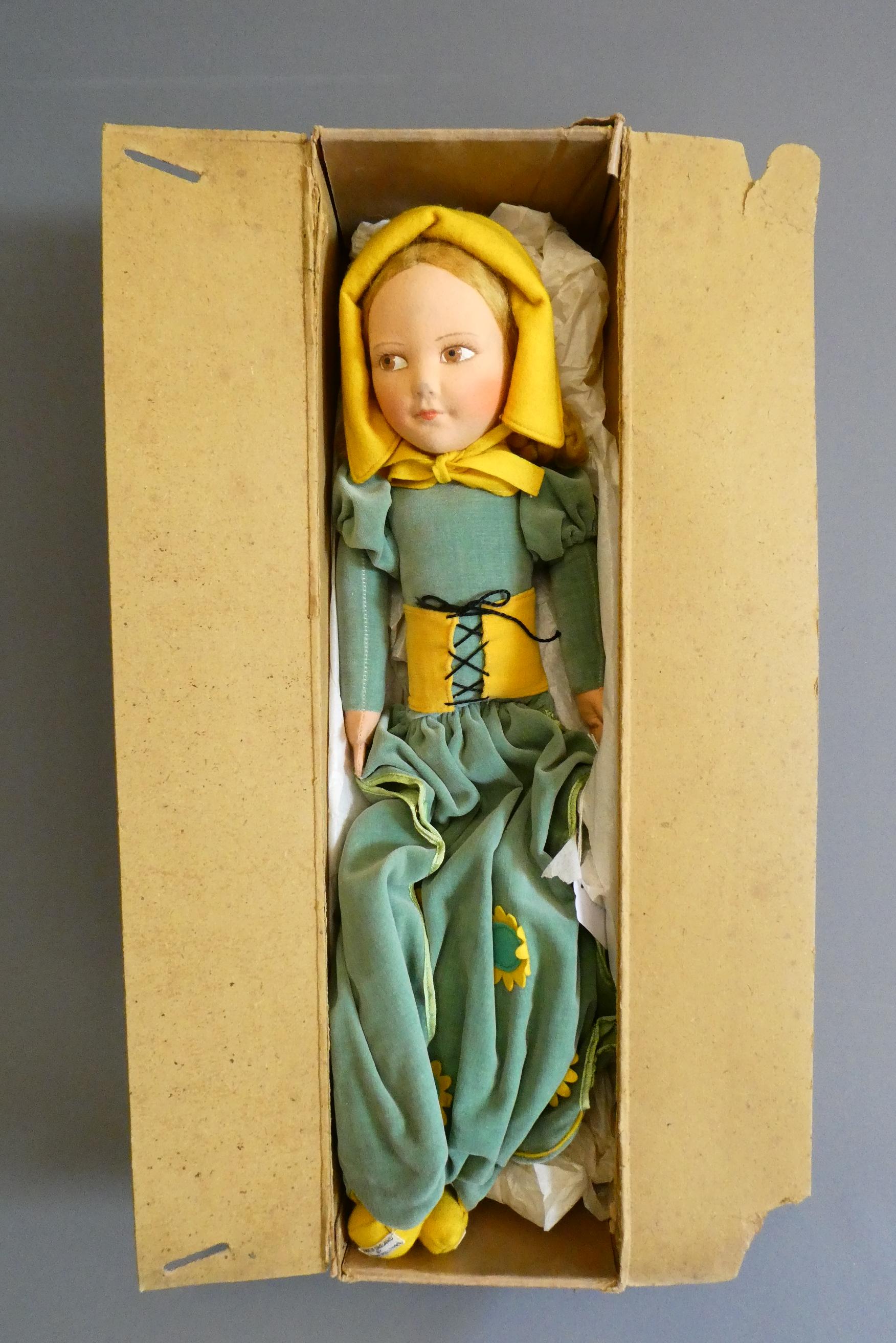 Norah Wellings girl doll with painted sideways glancing eyes Image