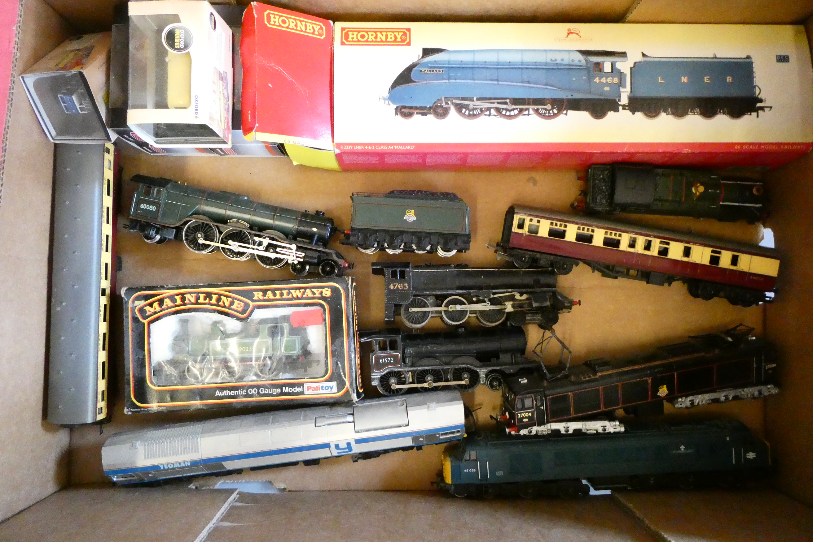 Unboxed trains by Hornby and others including A4 Mallard locomotive Image