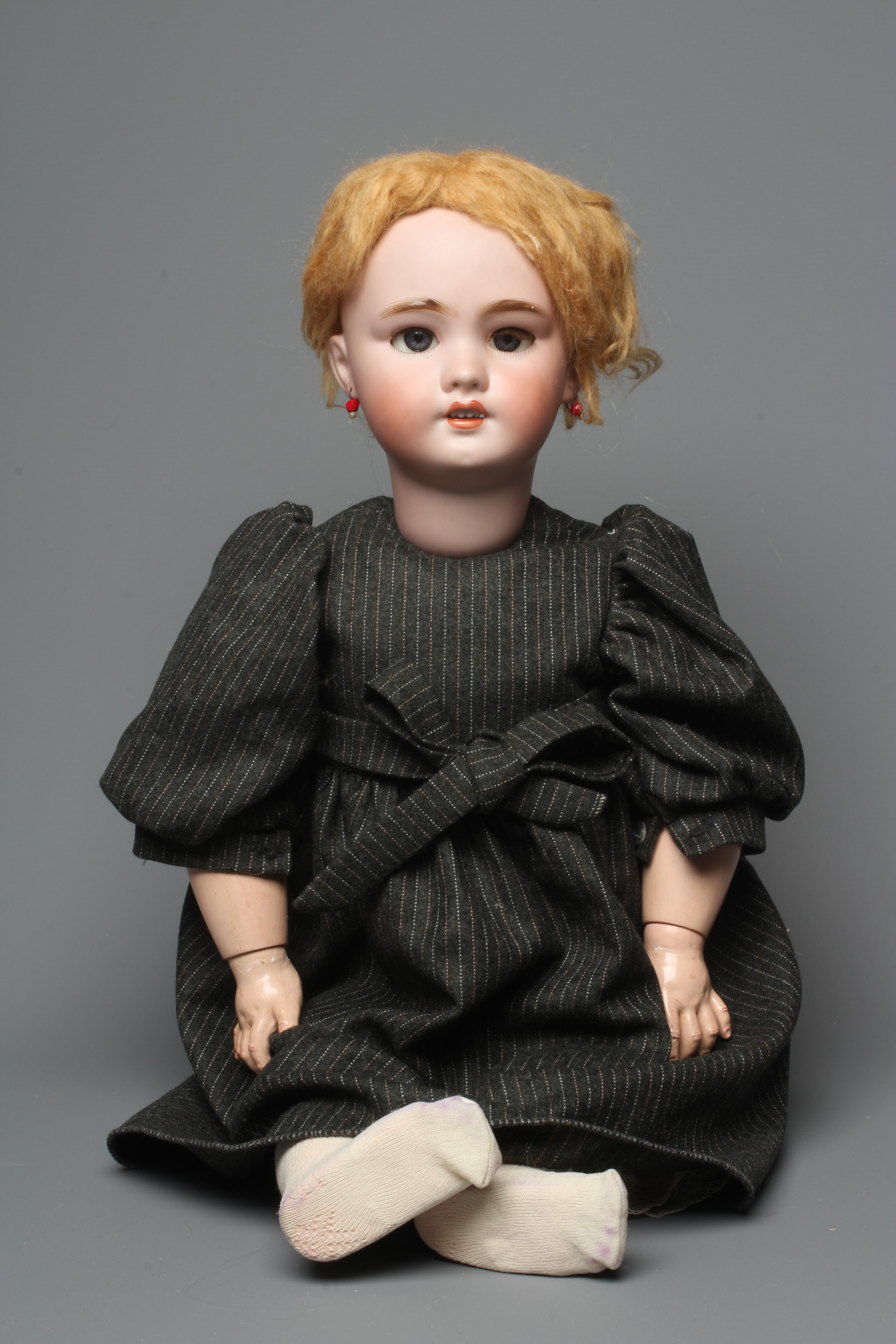 A Tete Jumeau bisque socket head doll Image
