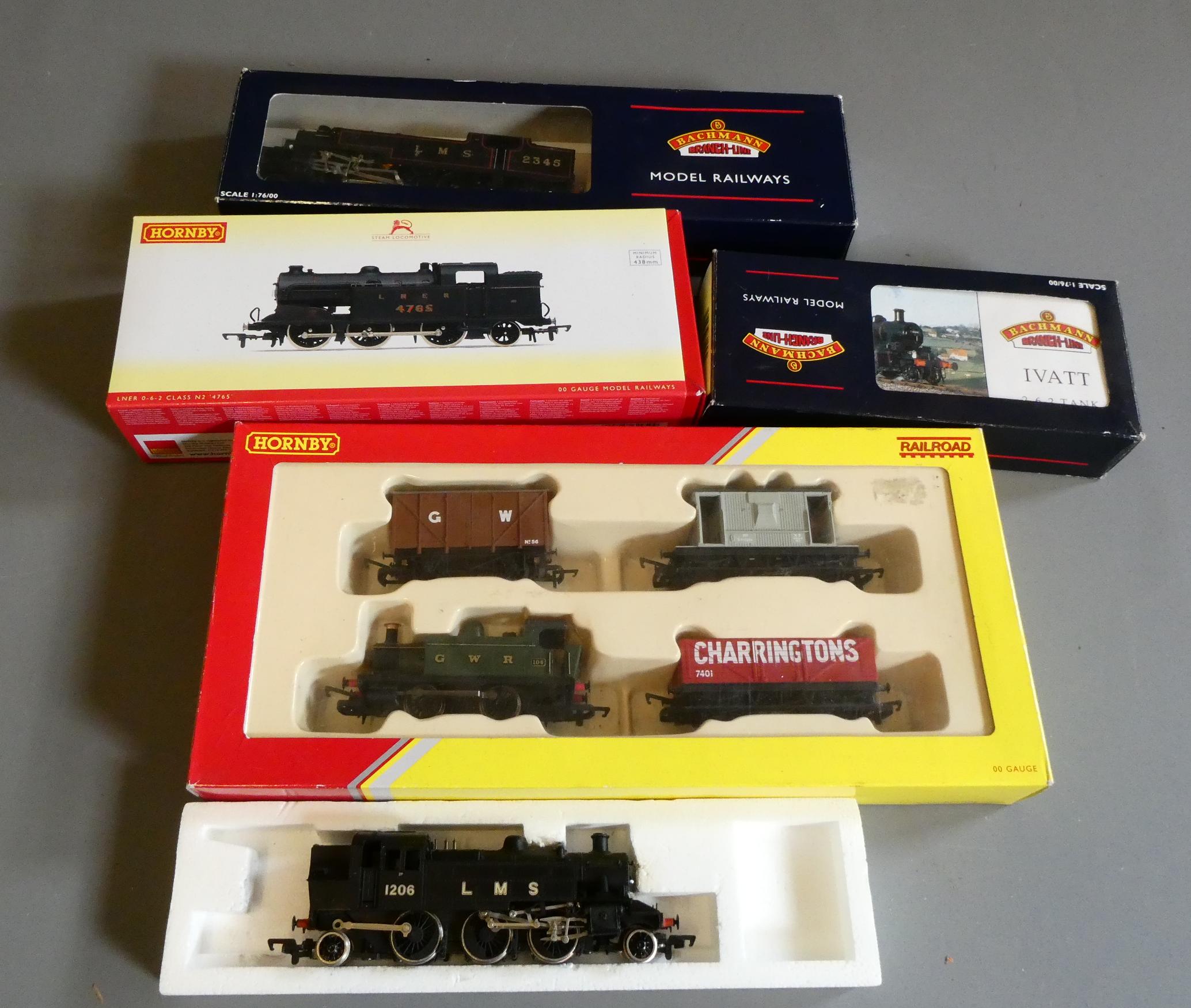 Five steam locomotives by Hornby and others comprising; Ivatt 2-6-2 Tank locomotive Image