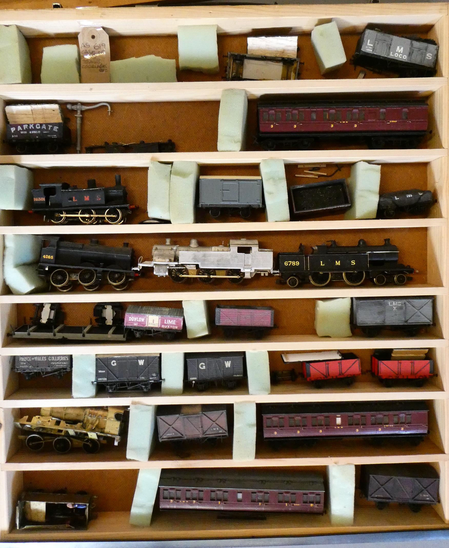 Kit-built scale four (not 00 gauge) model locomotives, goods wagons and coaches, some models require Image