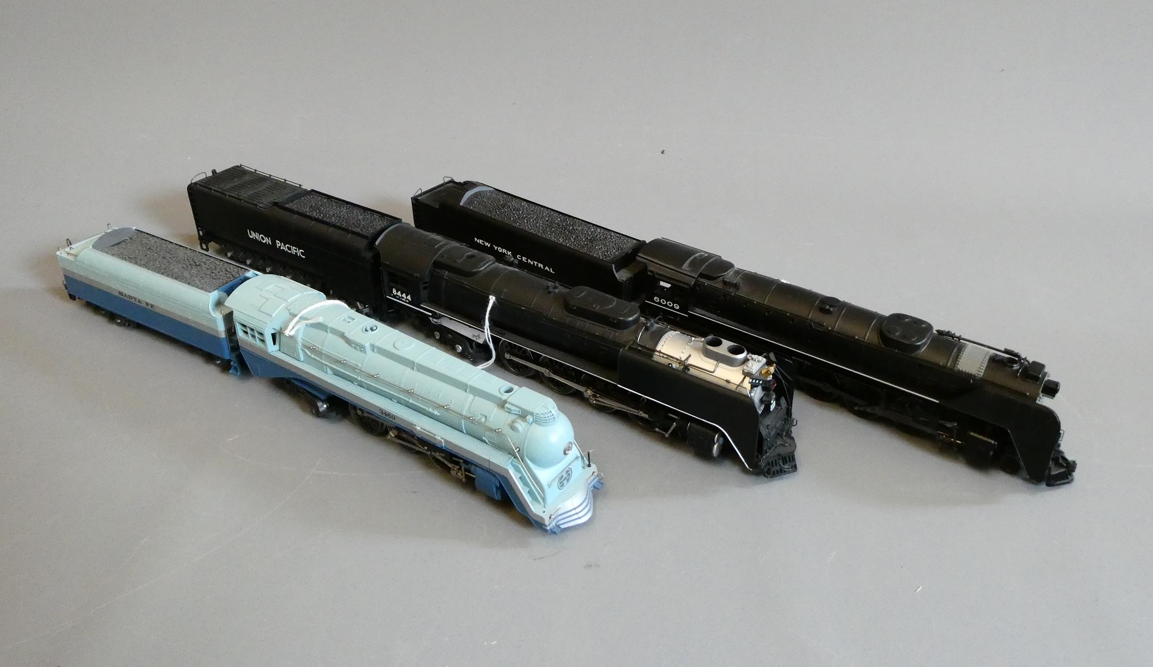 Three Unboxed HO scale locomotives comprising Rivarossi Santa Fe Hudson Image