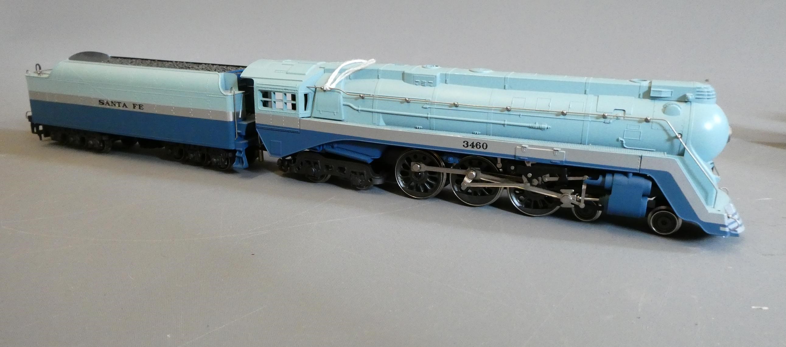 Three Unboxed HO scale locomotives comprising Rivarossi Santa Fe Hudson Image