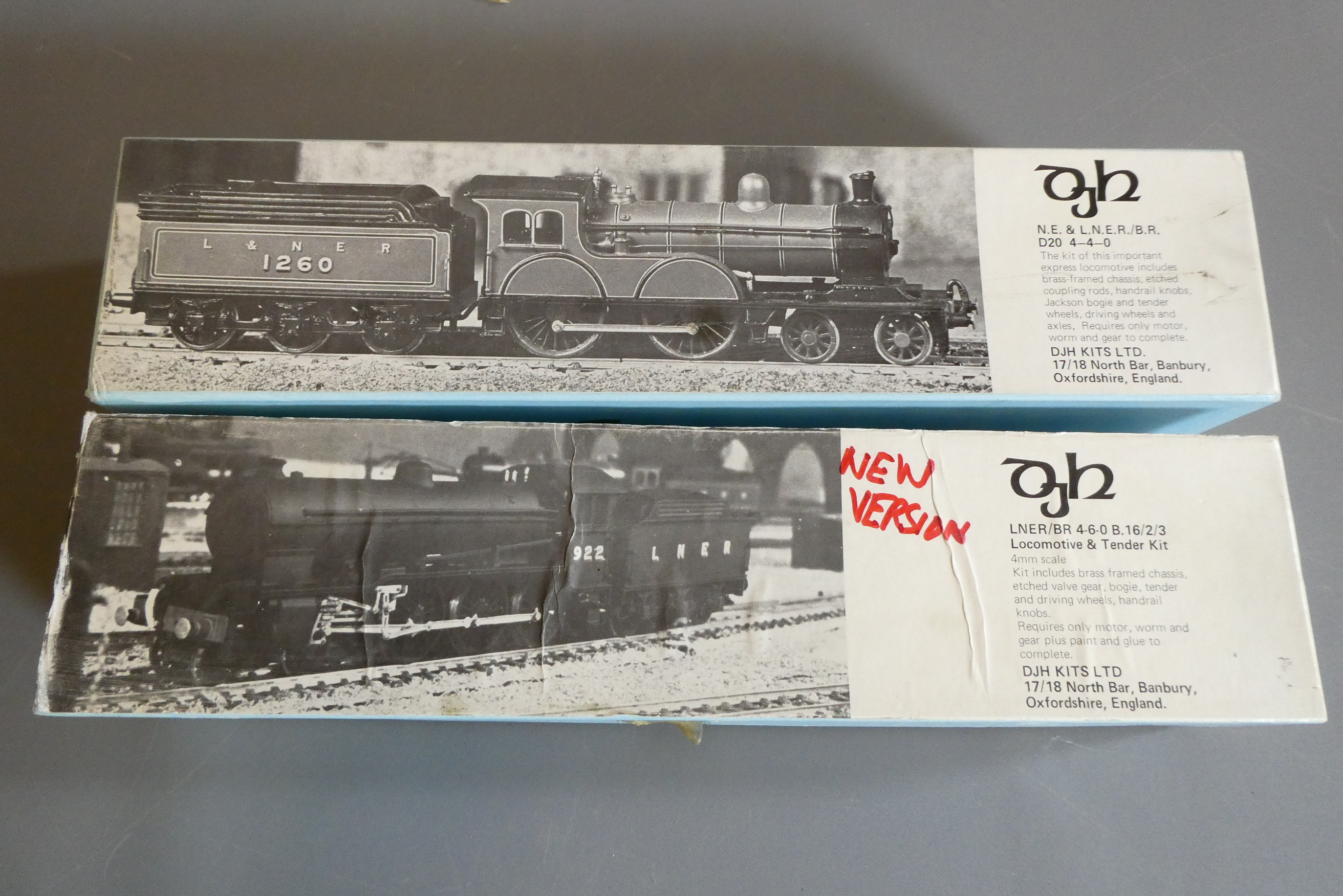 Two DJH locomotive kits comprising LNER D20 and LNER B16, un-started in good condition, unchecked Image