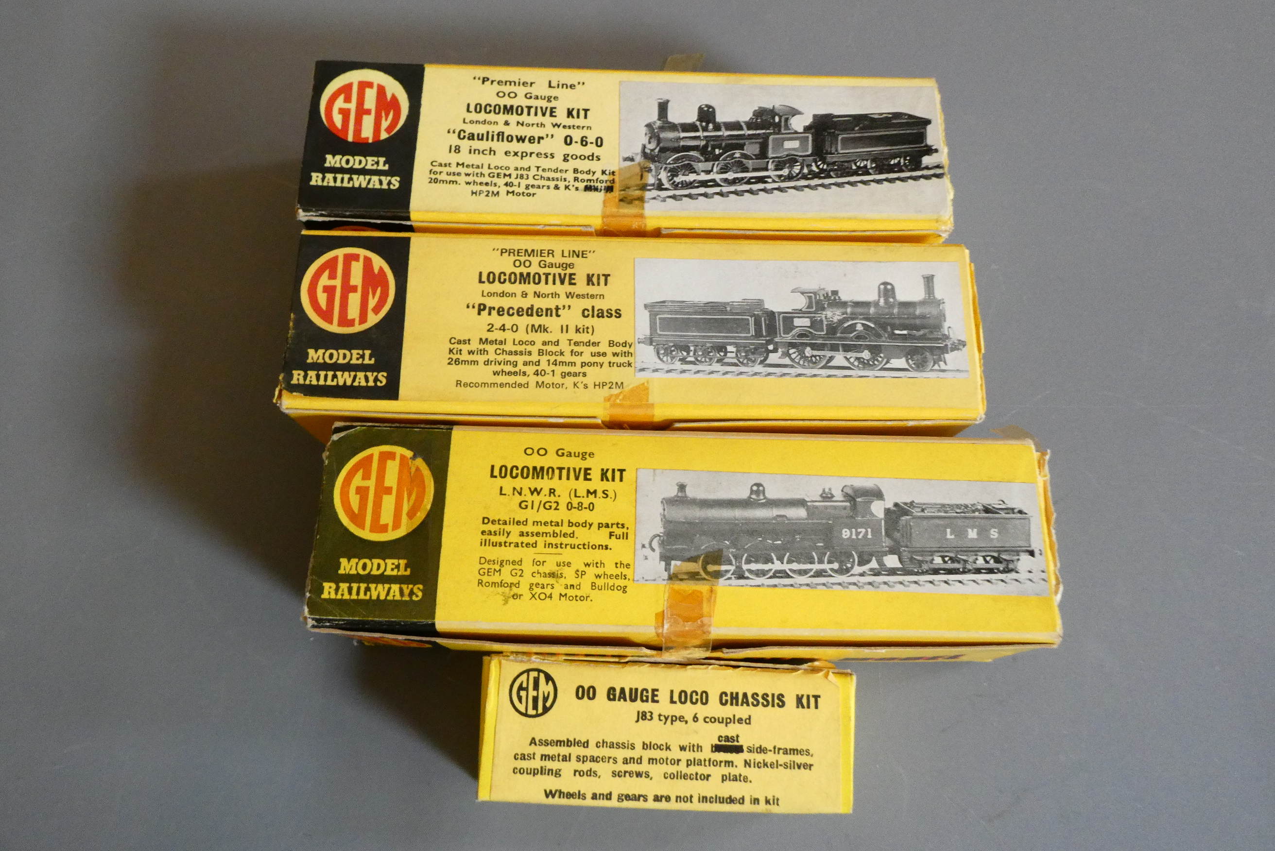 Three GEM locomotive kits comprising LNER Cauliflower, LNWR Precedent, LNWR G1 and two 6 coupled Image
